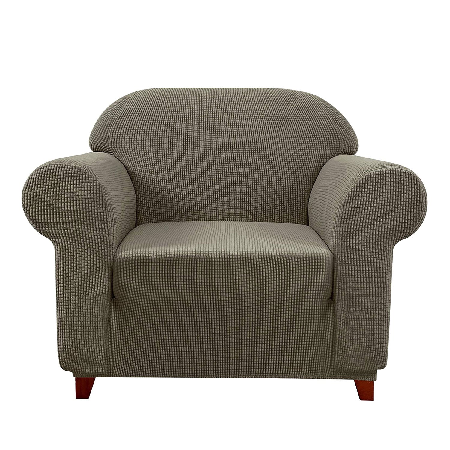 Subrtex 1-Piece Leroy Plaid Stretch Sofa Slipcover