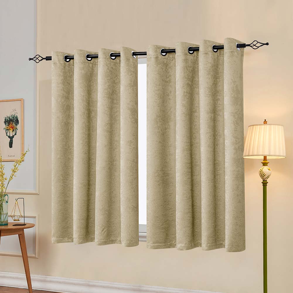 Subrtex Emboss Thermal Grommet Darkening Curtain Panel, 2 Panels Set