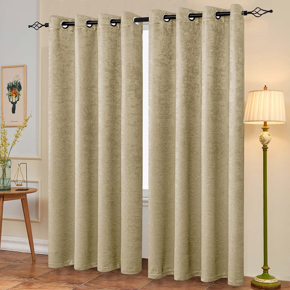 Subrtex Emboss Thermal Grommet Darkening Curtain Panel, 2 Panels Set