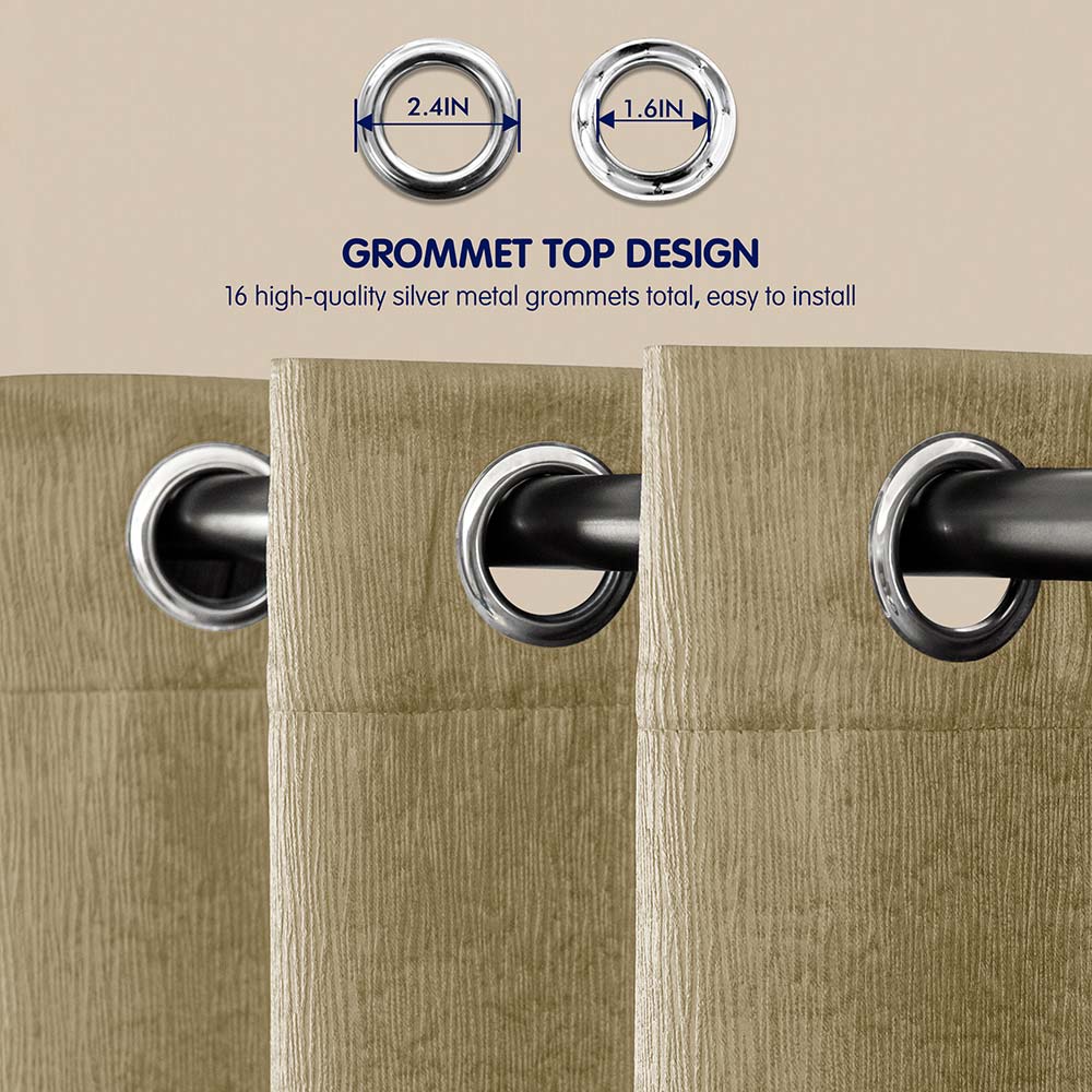 Subrtex Emboss Thermal Grommet Darkening Curtain Panel, 2 Panels Set