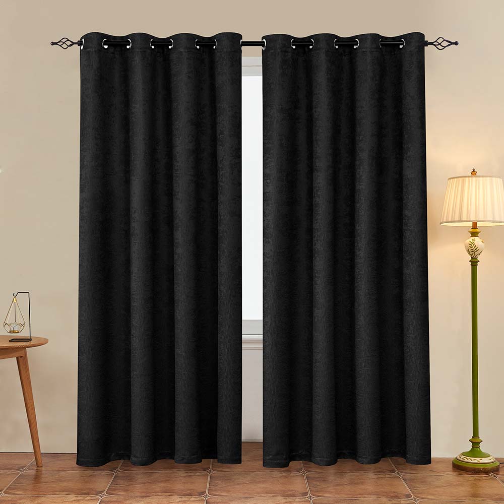 Subrtex Emboss Thermal Grommet Darkening Curtain Panel, 2 Panels Set