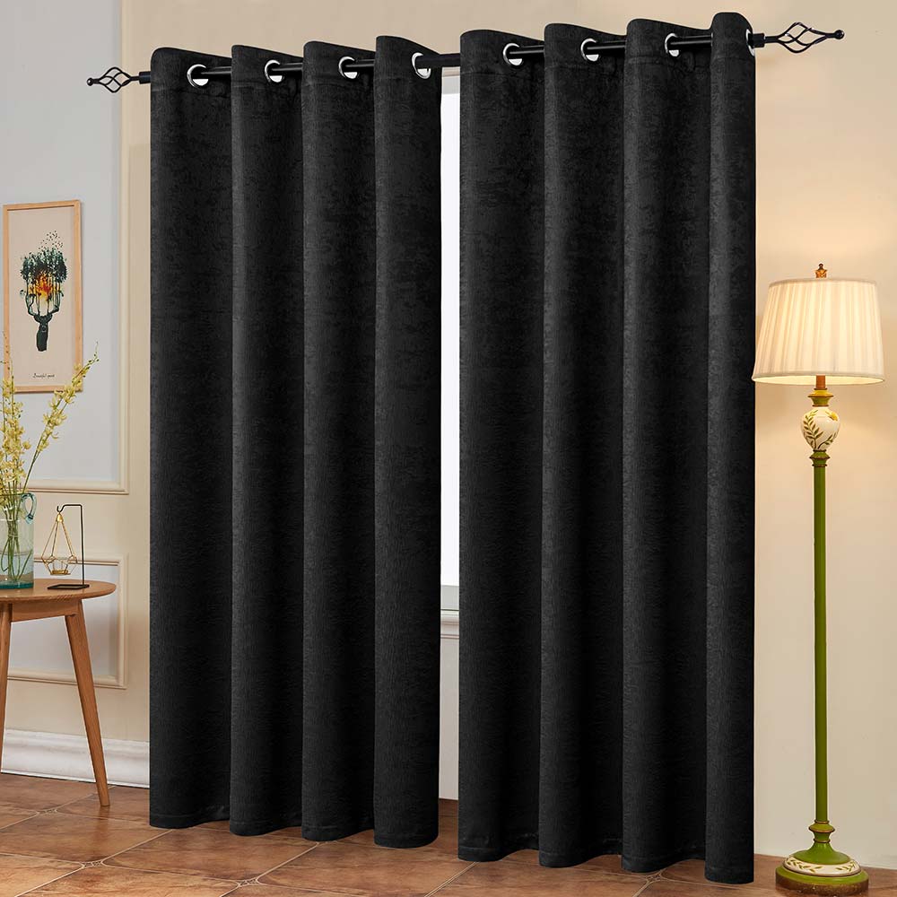 Subrtex Emboss Thermal Grommet Darkening Curtain Panel, 2 Panels Set