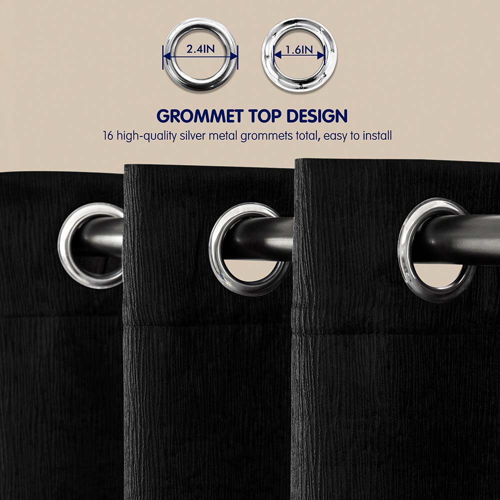 Subrtex Emboss Thermal Grommet Darkening Curtain Panel, 2 Panels Set