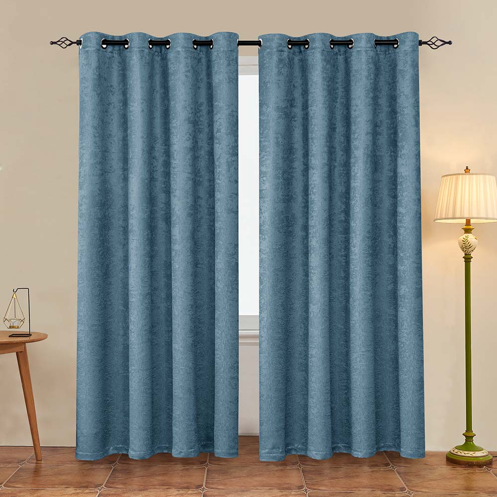 Subrtex Emboss Thermal Grommet Darkening Curtain Panel, 2 Panels Set