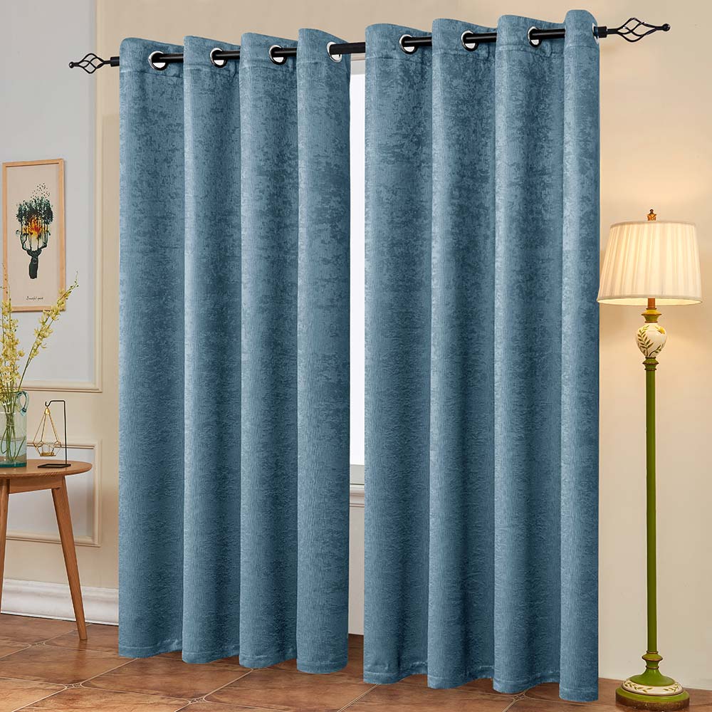 Subrtex Emboss Thermal Grommet Darkening Curtain Panel, 2 Panels Set