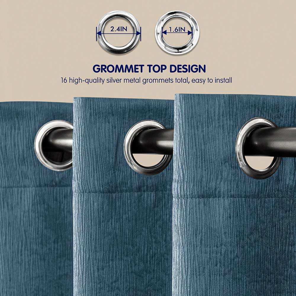 Subrtex Emboss Thermal Grommet Darkening Curtain Panel, 2 Panels Set