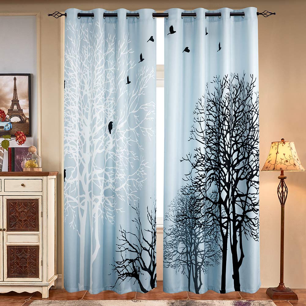 Subrtex Printed Thermal Insulated Curtain, 2 Panel Set