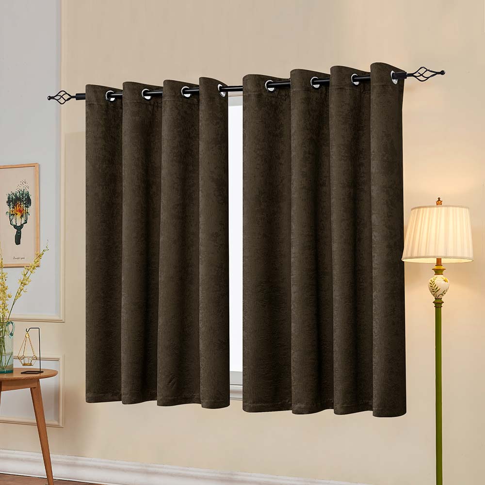 Subrtex Emboss Thermal Grommet Darkening Curtain Panel, 2 Panels Set