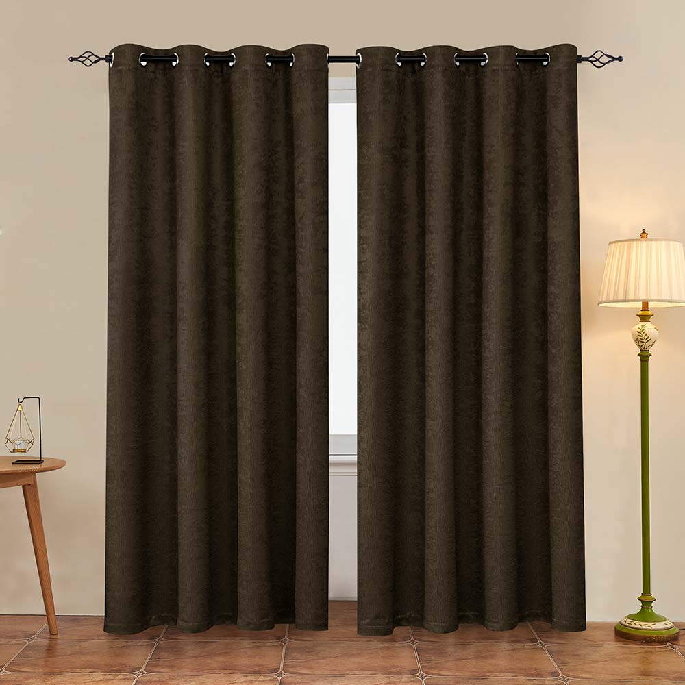 Subrtex Emboss Thermal Grommet Darkening Curtain Panel, 2 Panels Set