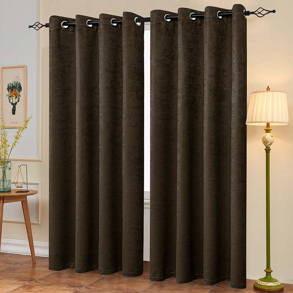 Subrtex Emboss Thermal Grommet Darkening Curtain Panel, 2 Panels Set