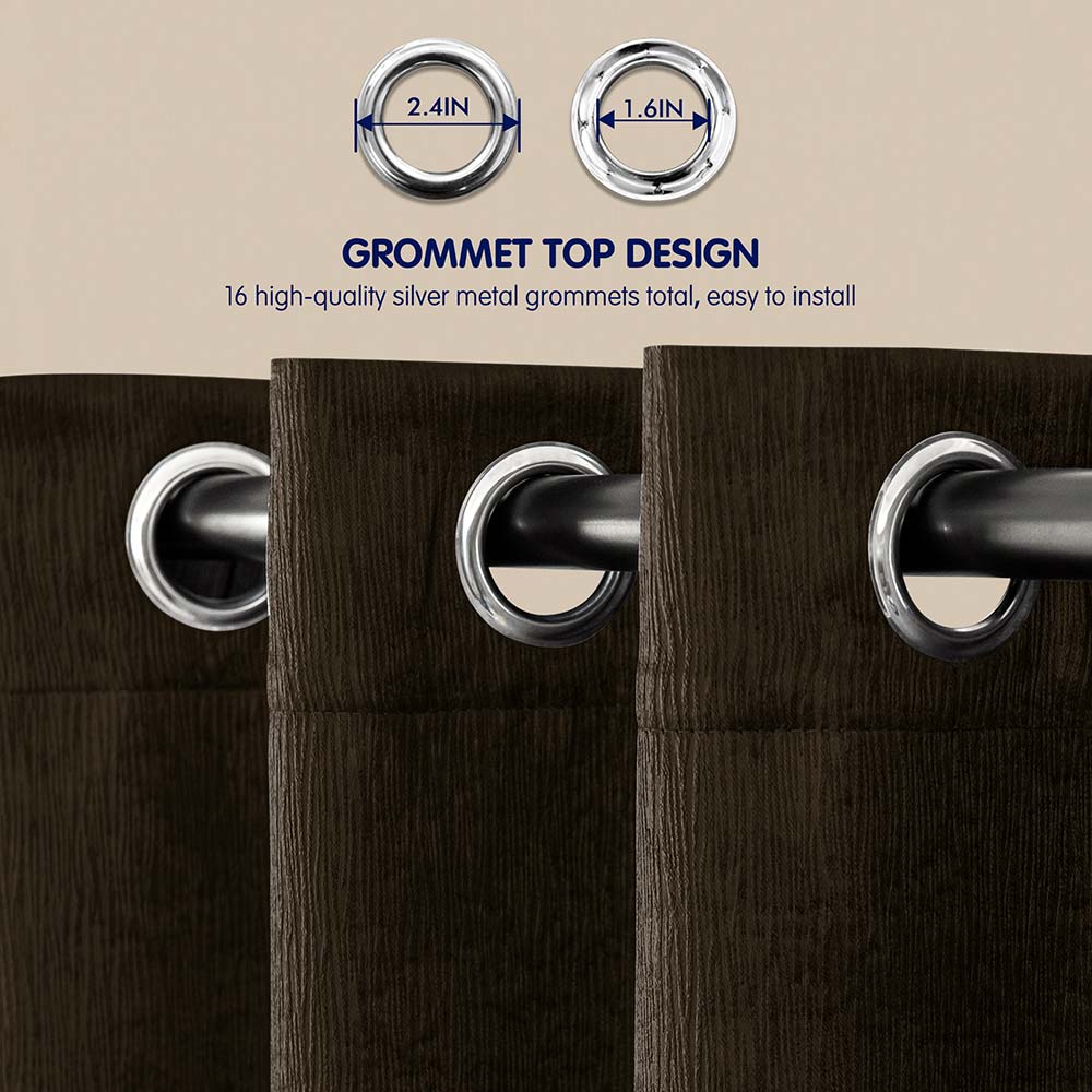 Subrtex Emboss Thermal Grommet Darkening Curtain Panel, 2 Panels Set
