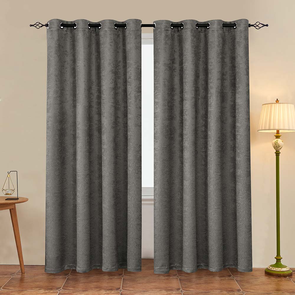 Subrtex Emboss Thermal Grommet Darkening Curtain Panel, 2 Panels Set