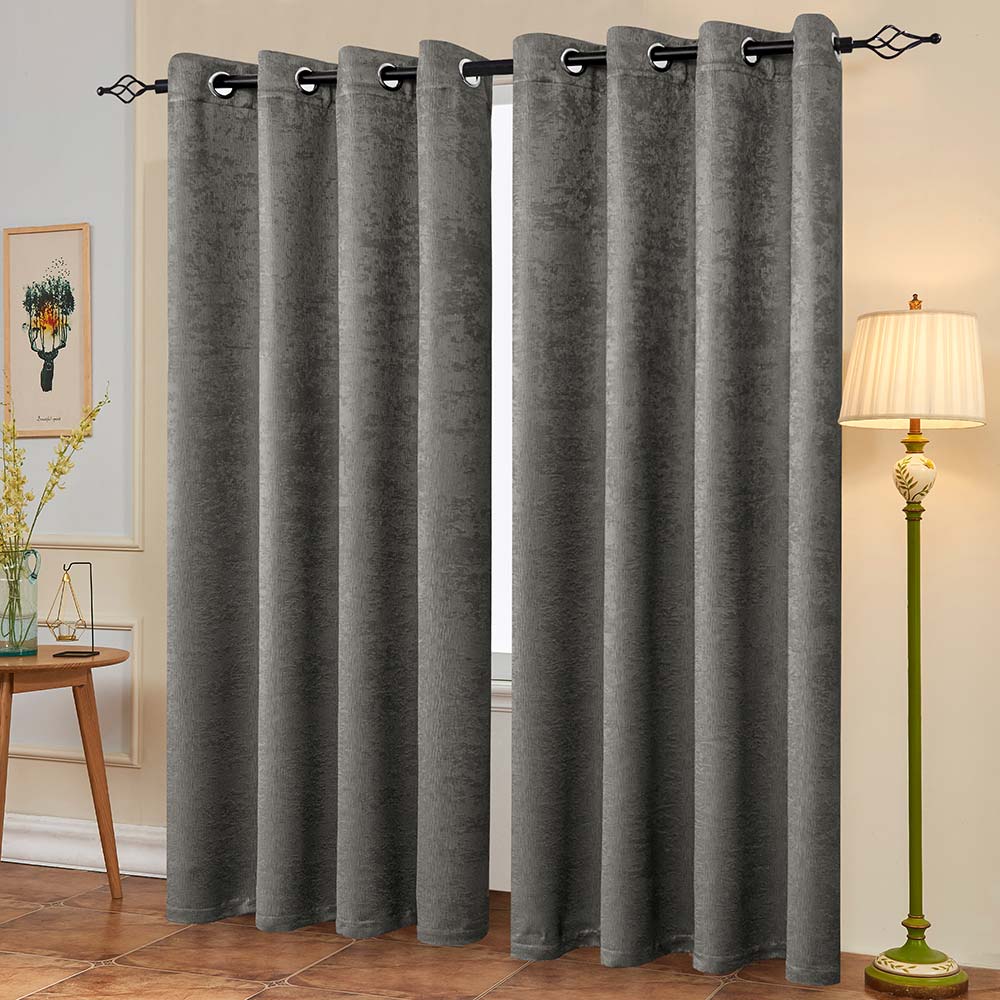 Subrtex Emboss Thermal Grommet Darkening Curtain Panel, 2 Panels Set