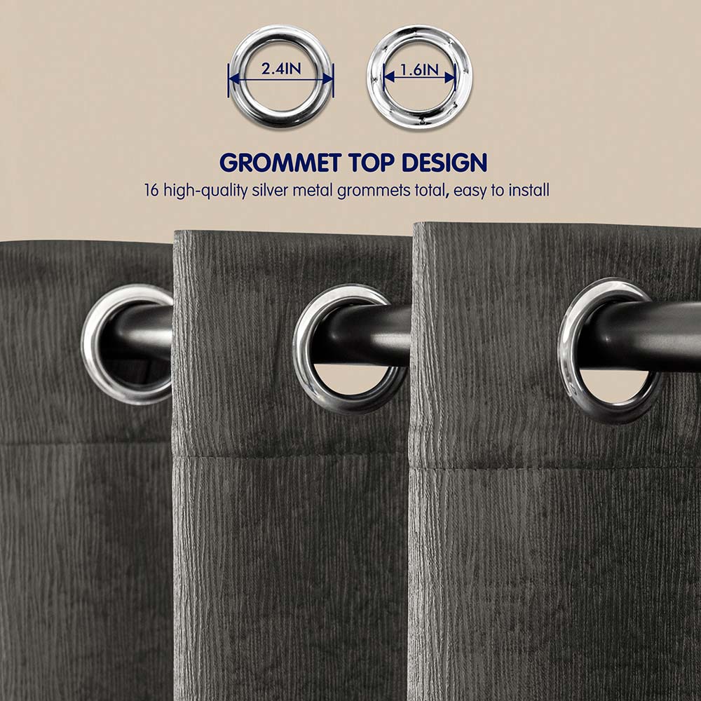 Subrtex Emboss Thermal Grommet Darkening Curtain Panel, 2 Panels Set