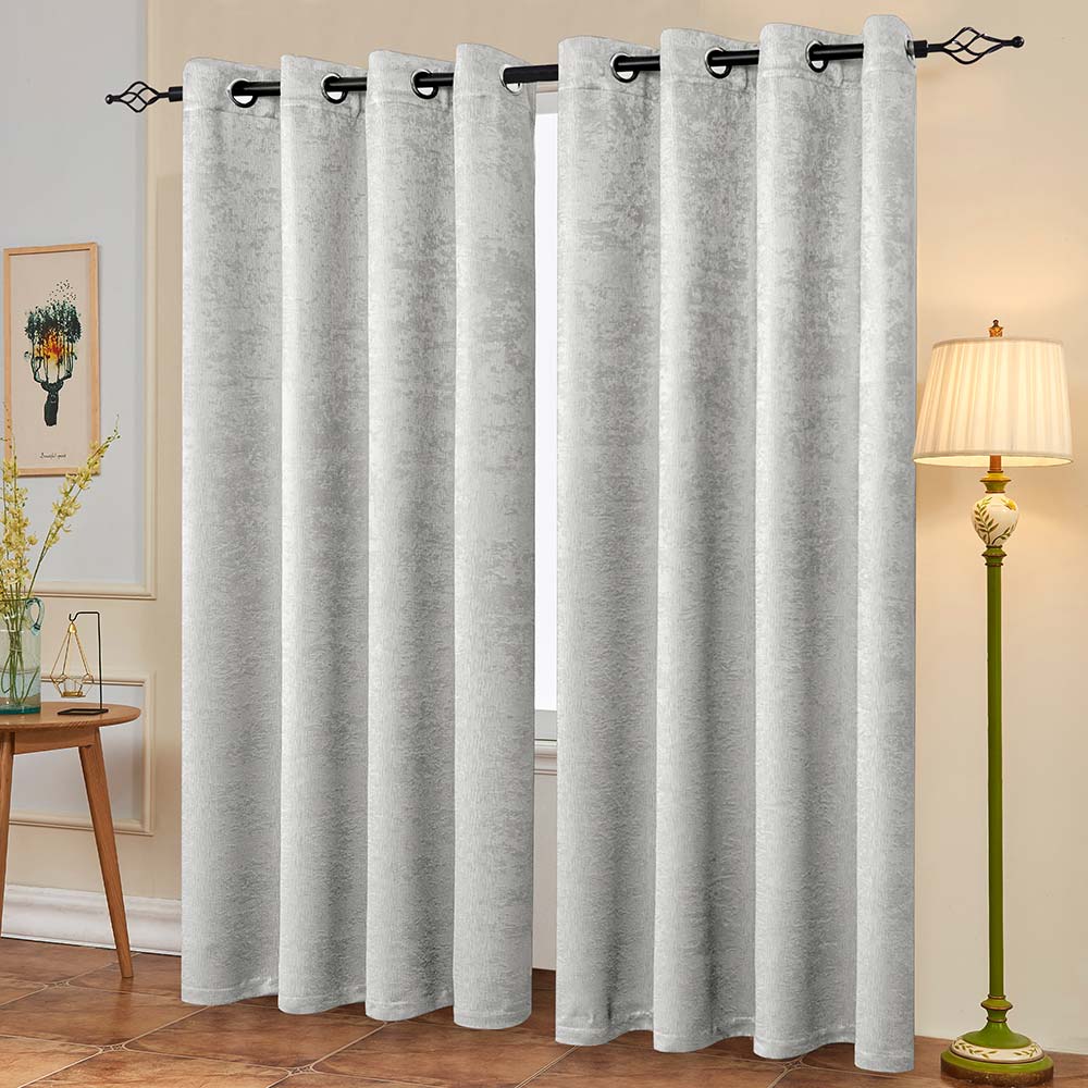 Subrtex Emboss Thermal Grommet Darkening Curtain Panel, 2 Panels Set