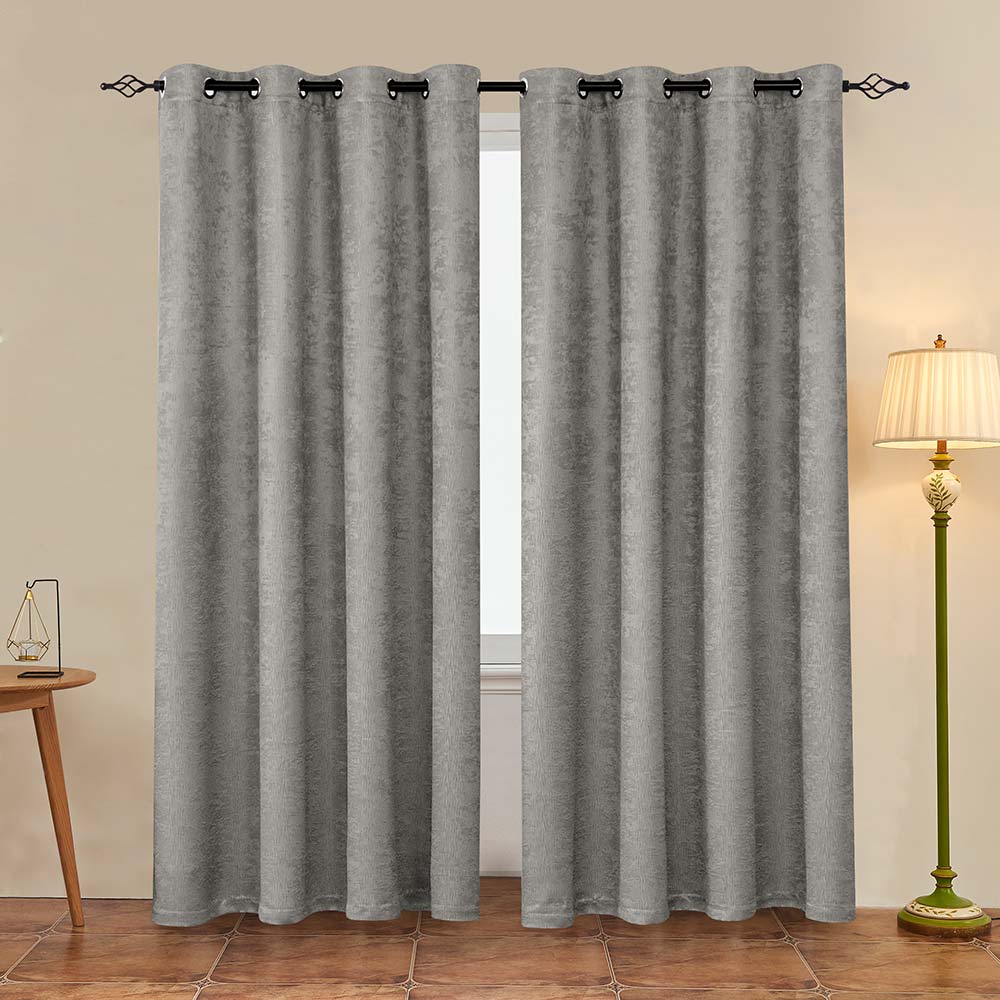 Subrtex Emboss Thermal Grommet Darkening Curtain Panel, 2 Panels Set