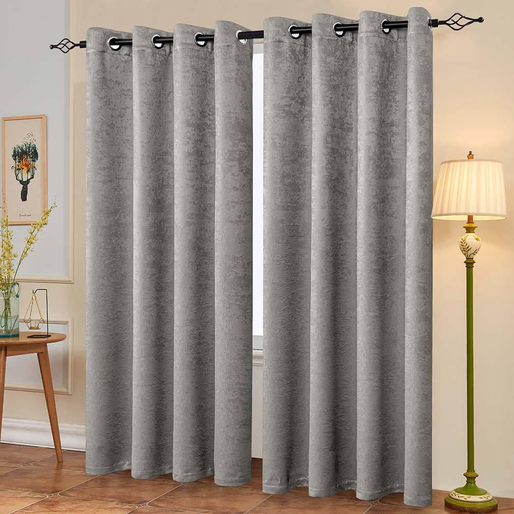 Subrtex Emboss Thermal Grommet Darkening Curtain Panel, 2 Panels Set