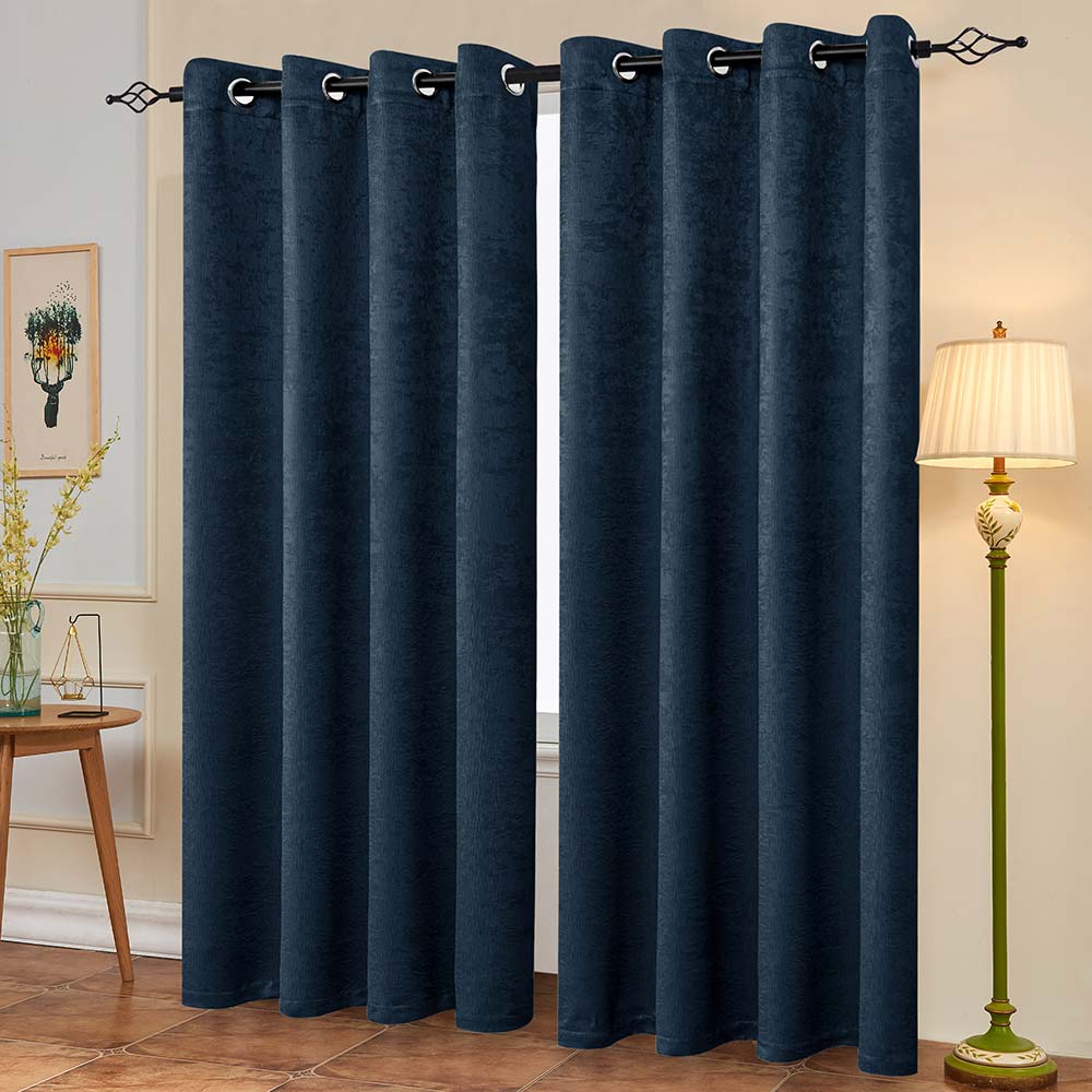 Subrtex Emboss Thermal Grommet Darkening Curtain Panel, 2 Panels Set
