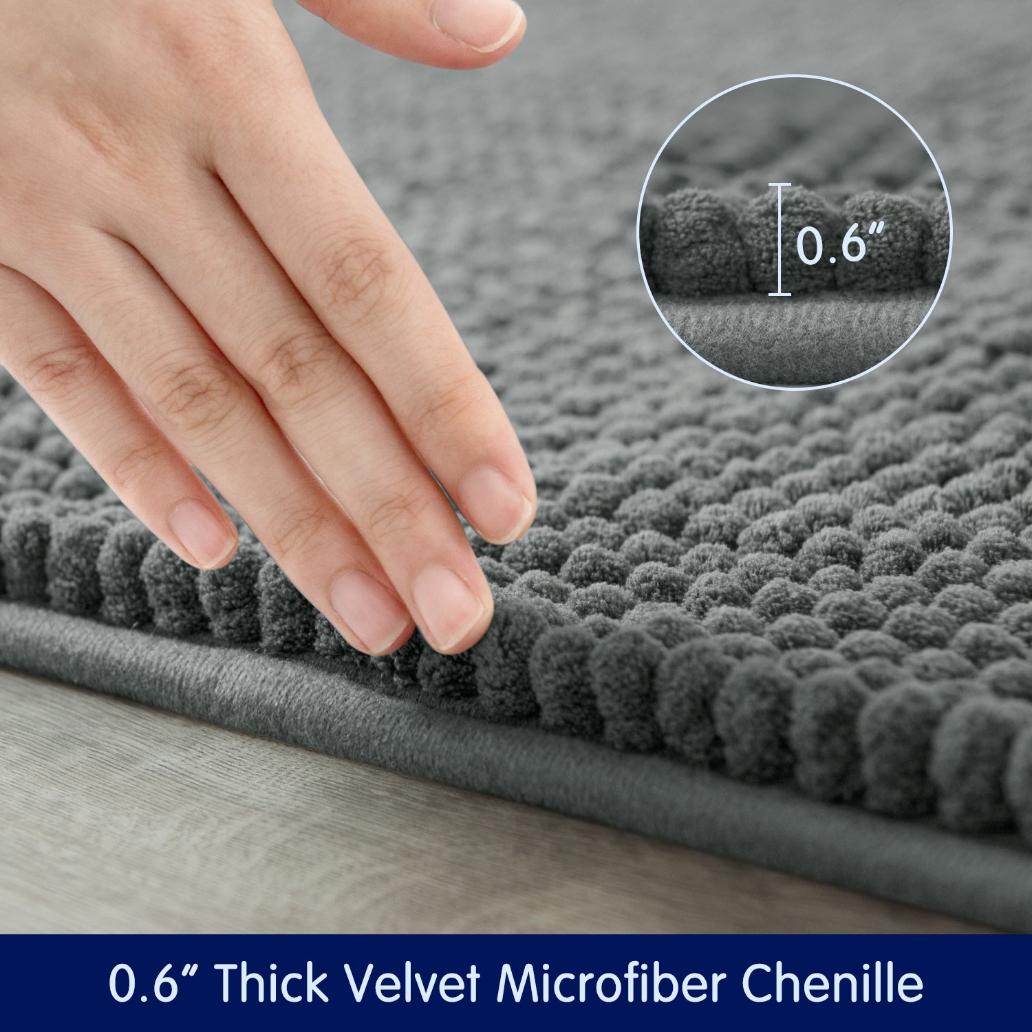 Subrtex Luxury Chenille Bathroom Rug Extra Soft and Absorbent Shaggy Rugs
