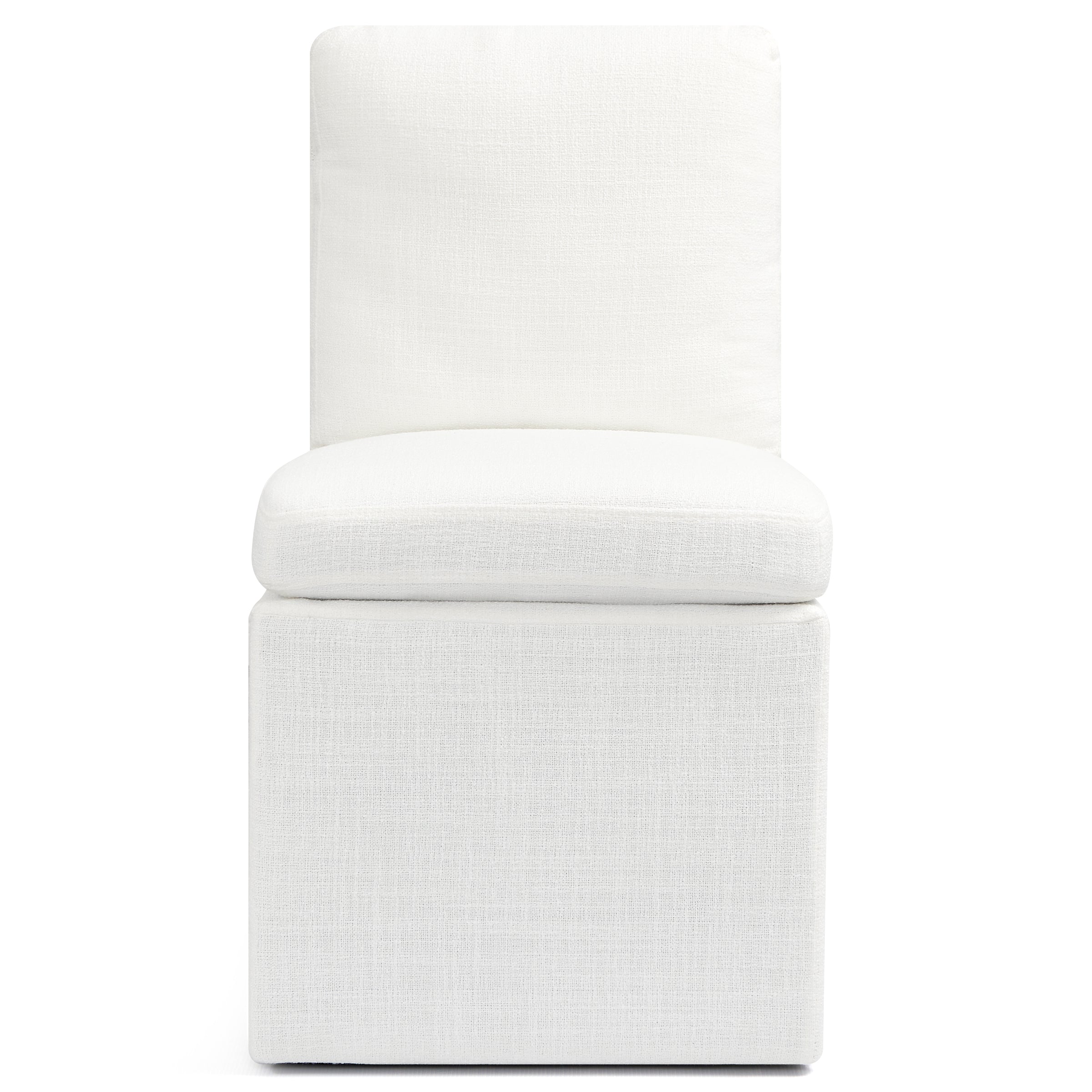 Subrtex Dining Chairs with Casters, Upholstered Dining Room Chairs, Accent Single Sofa Chair, Arrived Assembed, Slient Wheels, Cream/Khaki