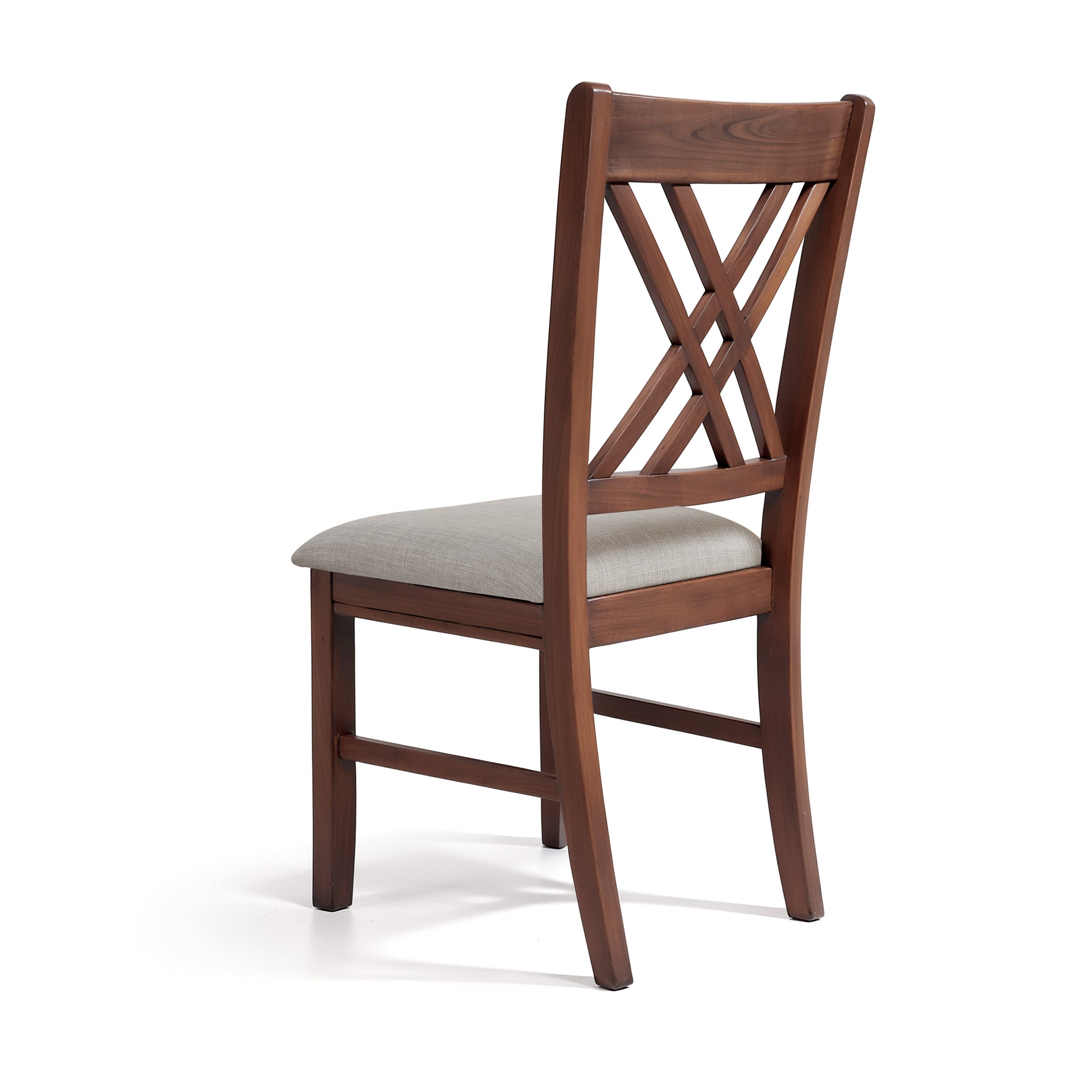 Subrtex Farmhouse Solid Wood Cross Back Upholstered Side Chair（set of 2）