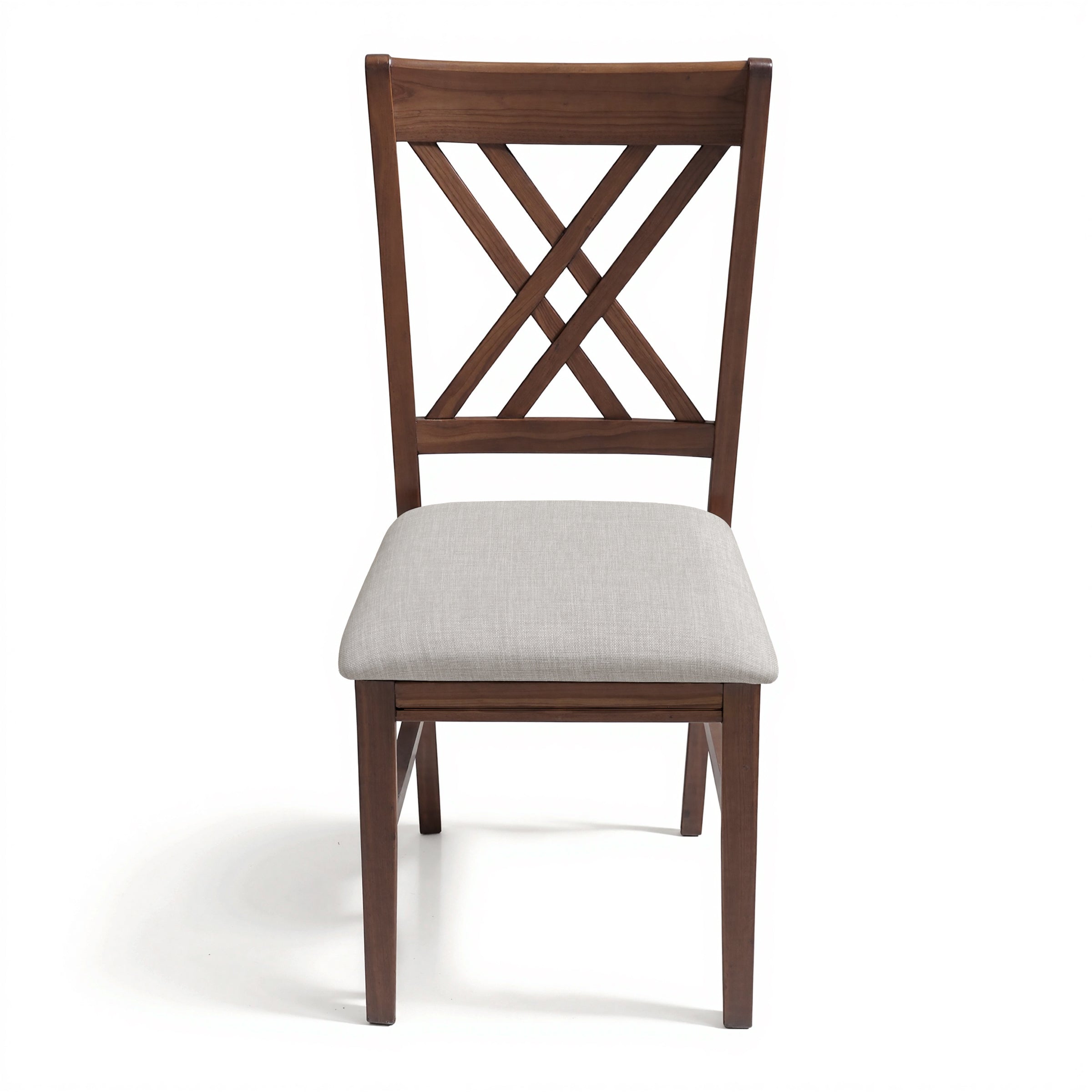 Subrtex Farmhouse Solid Wood Cross Back Upholstered Side Chair（set of 2）