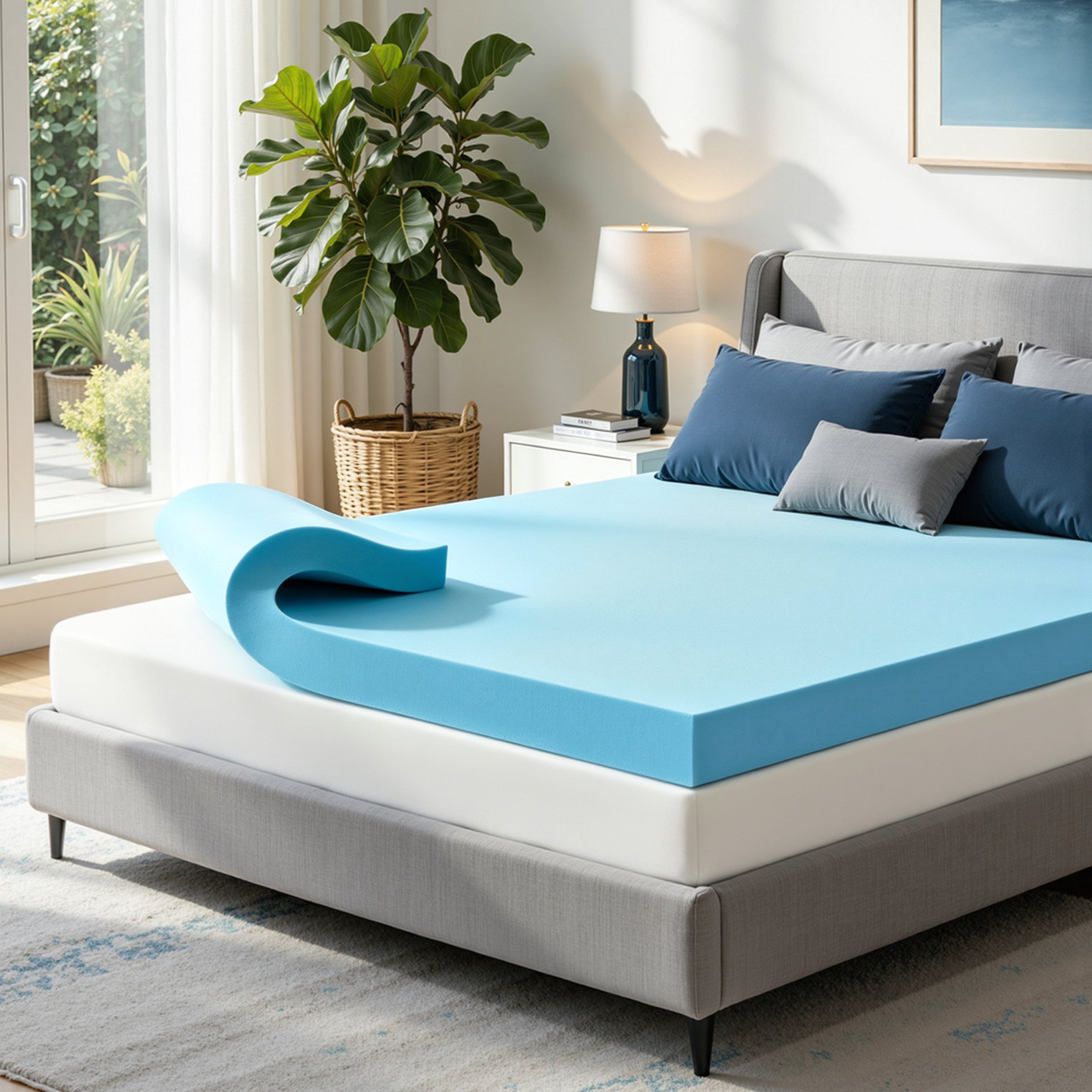 Mattress Topper, 2, 3, or 4 Inch Gel Infused Memory Foam Bed Topper, CertiPUR-US Certified