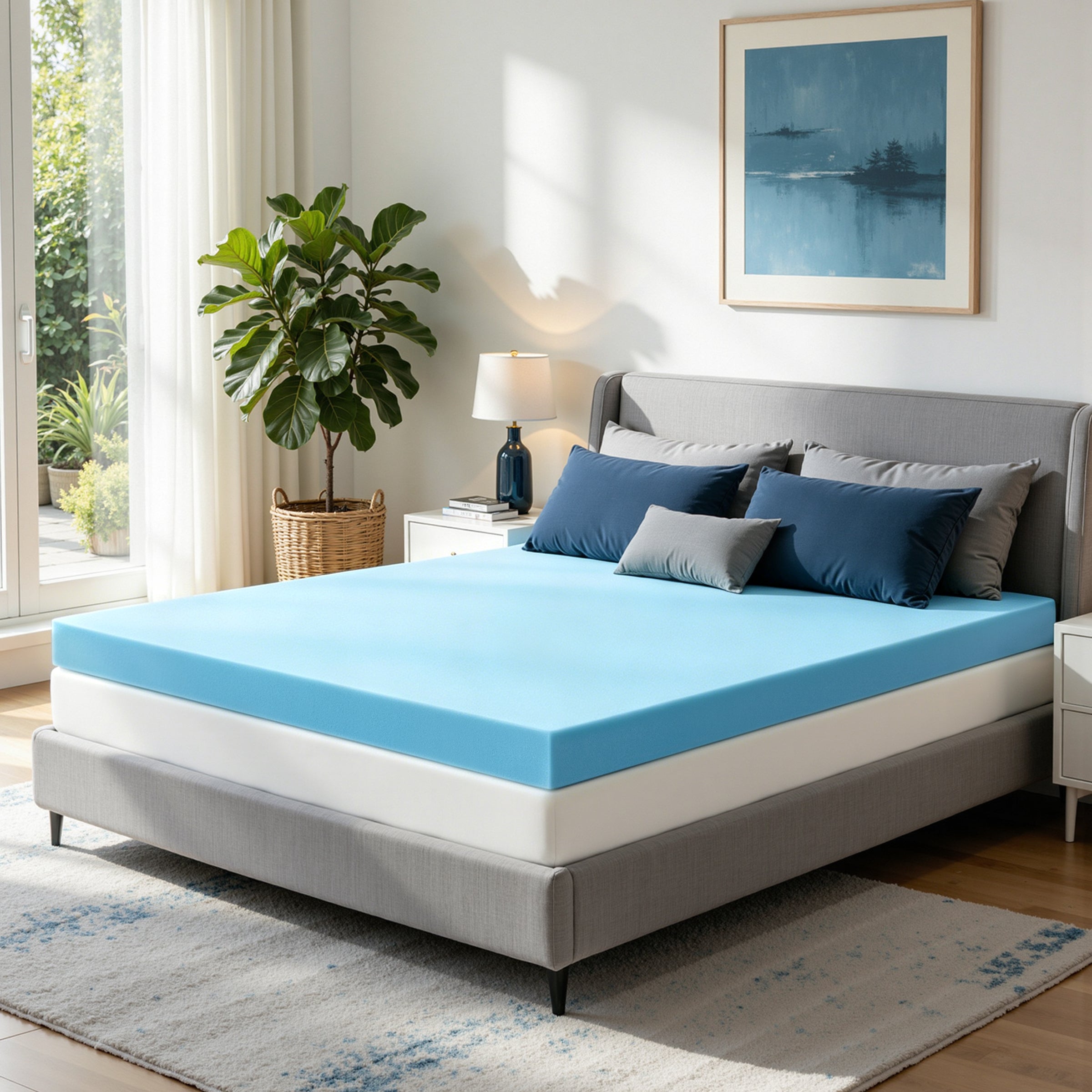 Mattress Topper, 2, 3, or 4 Inch Gel Infused Memory Foam Bed Topper, CertiPUR-US Certified