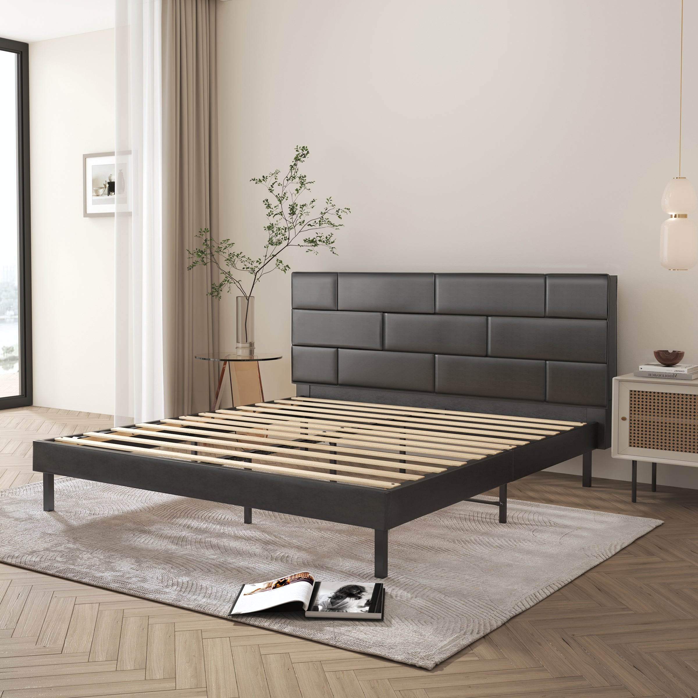 Harmony Elite Bed Frame with Metal Platform and Solid Wood Slats