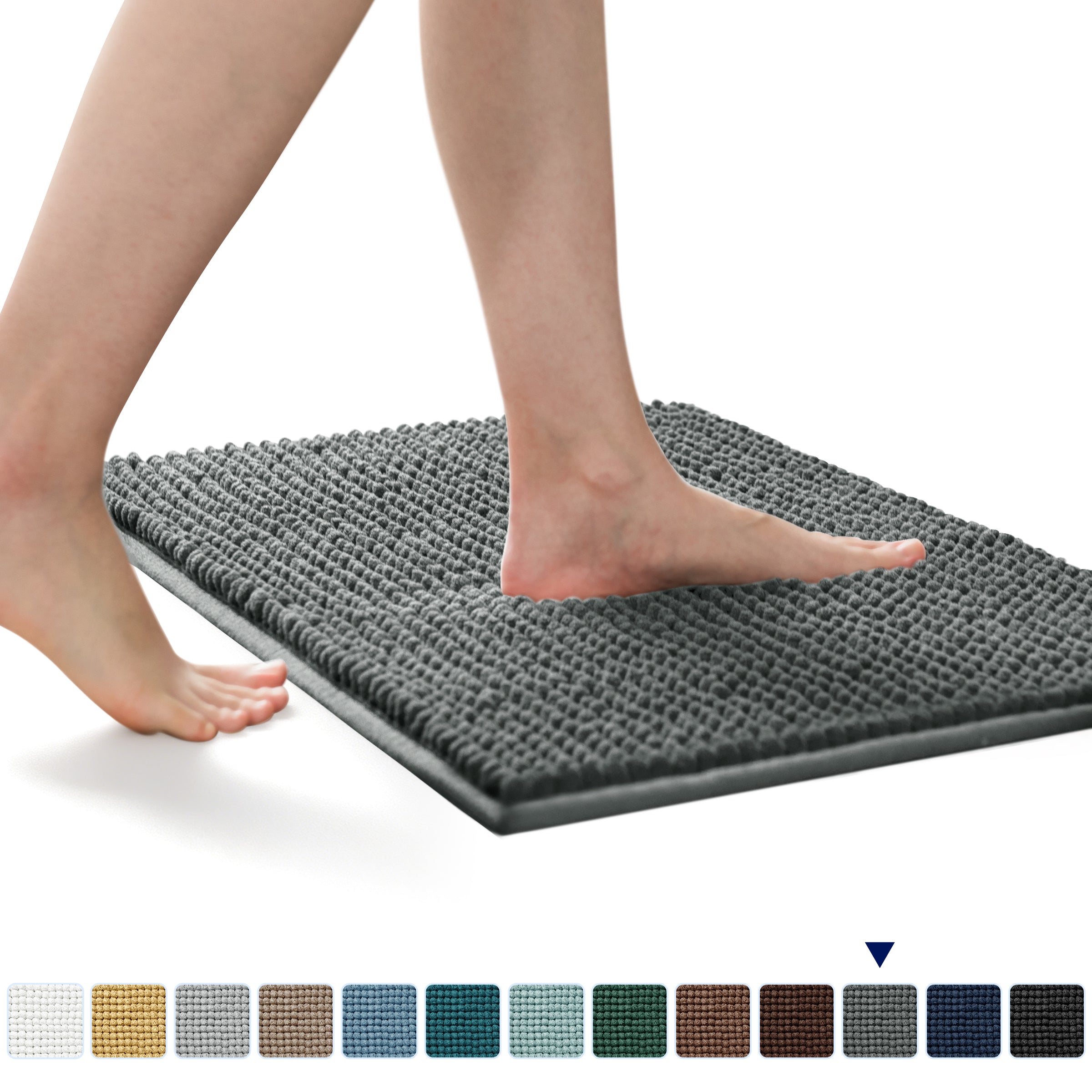 Subrtex Luxury Chenille Bathroom Rug Extra Soft and Absorbent Shaggy Rugs