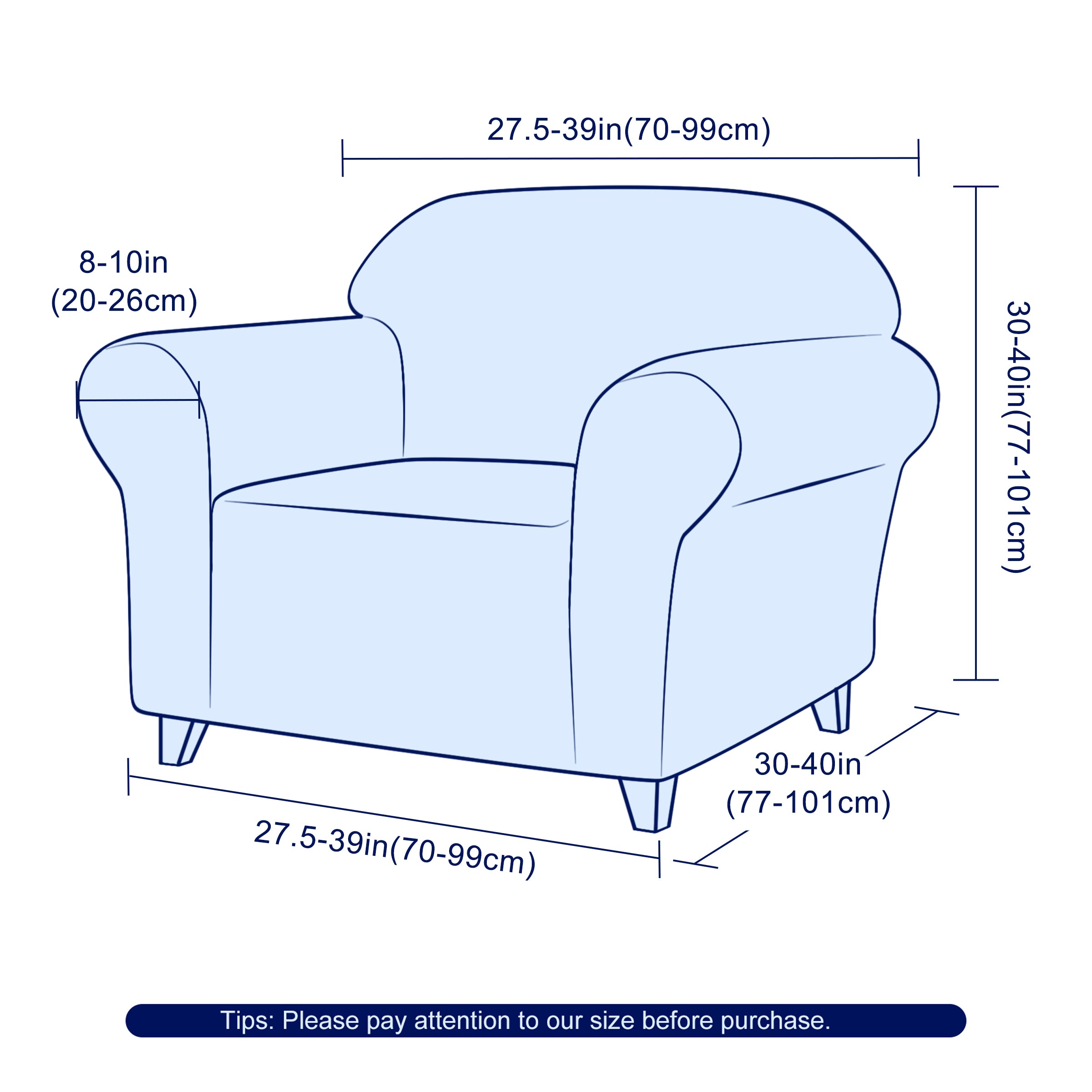 Subrtex 1-Piece Leroy Plaid Stretch Sofa Slipcover