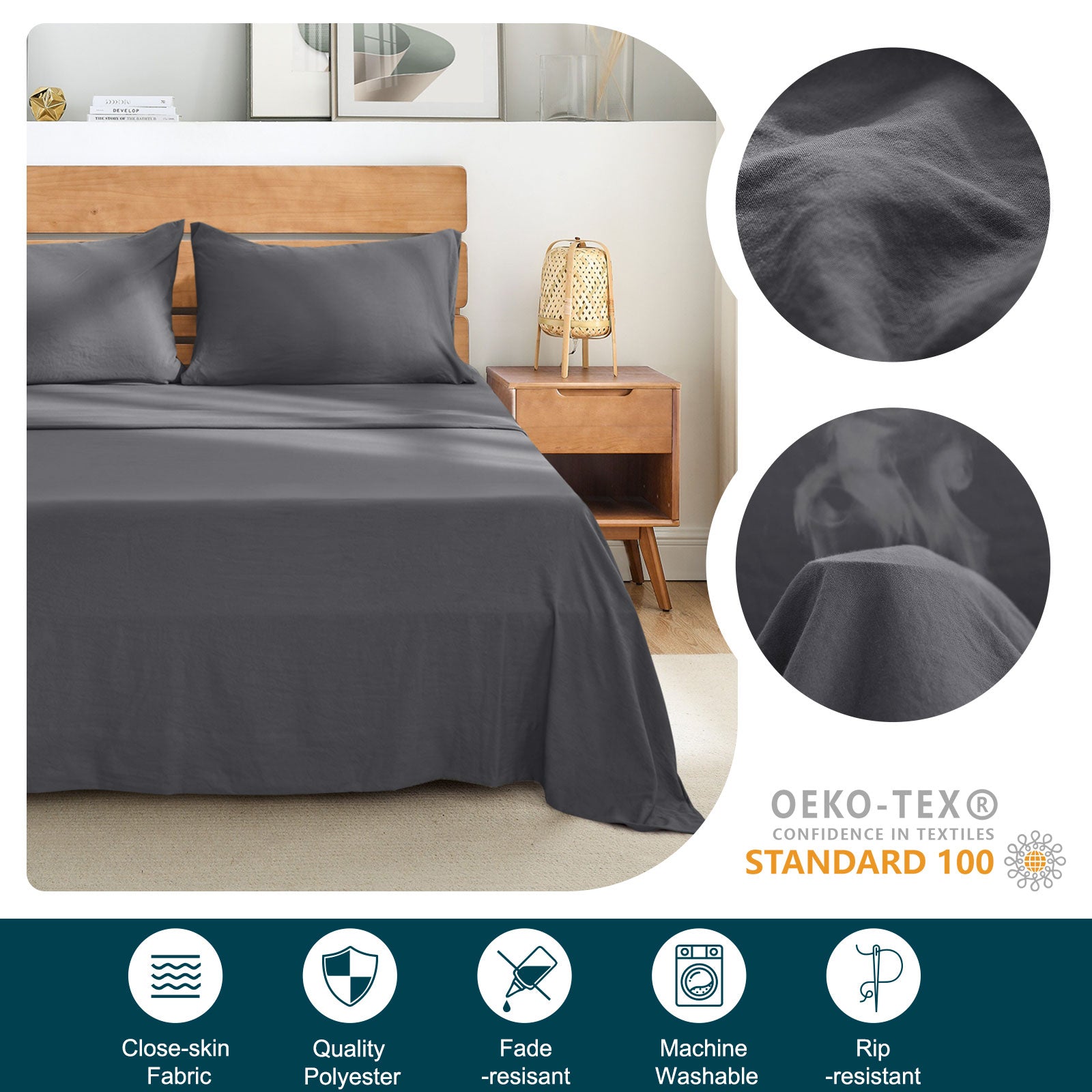 4-Piece Sheet Set - Extra Soft Bedding Sheets & Pillowcases with Deep Pockets - Hotel-Quality Sheets Set