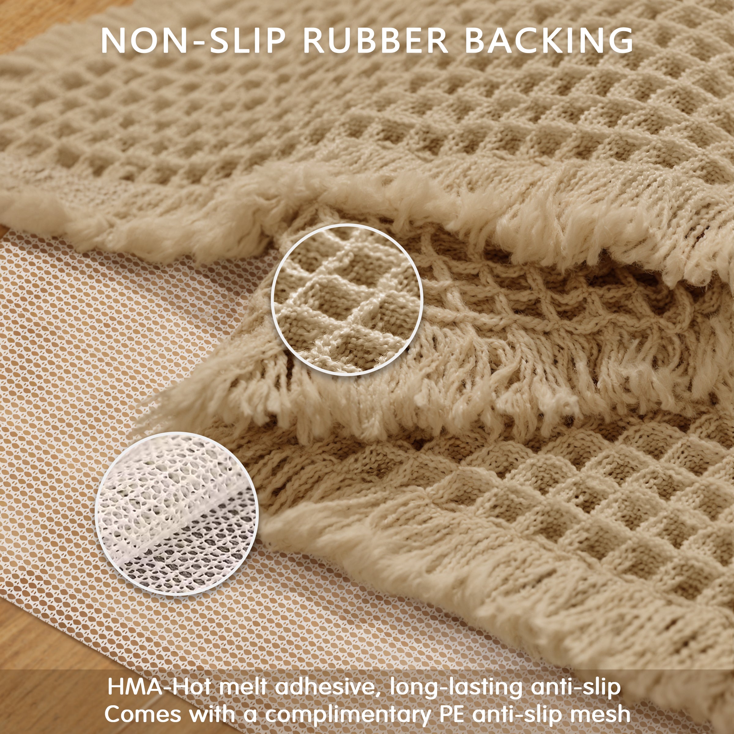 Subrtex Waffle Weave Bathroom Rug, Non Slips, Bath Rug for Bathroom