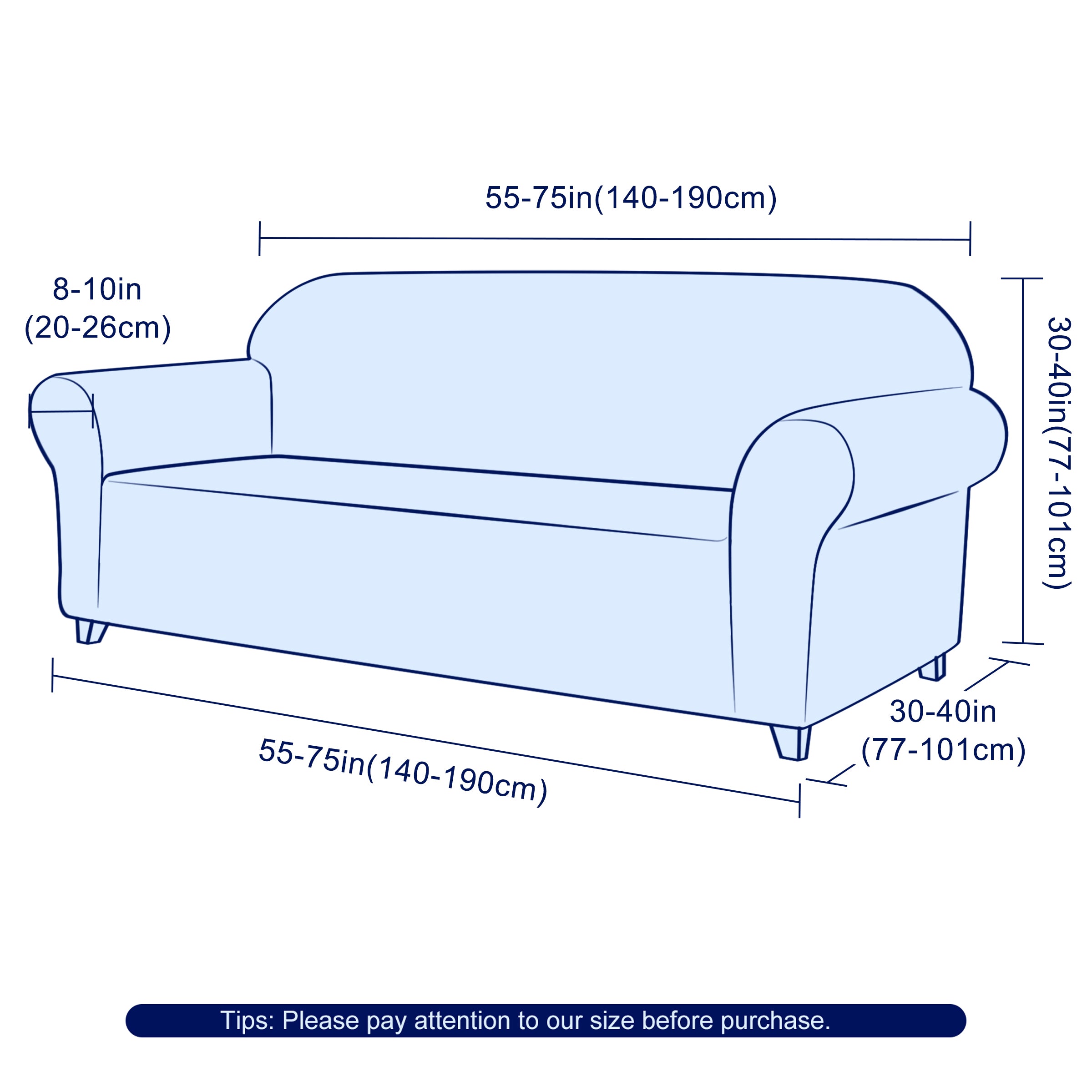 Subrtex 1-Piece Leroy Plaid Stretch Sofa Slipcover