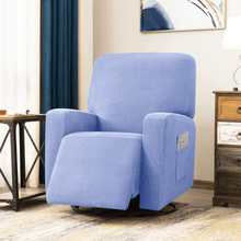Load image into Gallery viewer, Stretch Recliner Chair Loveseat Sofa Slipcover - Couch Cover with Side Pocket, Settee Coat with Elasticity, Checks Spandex Jacquard Fabric, for Recliner Chair
