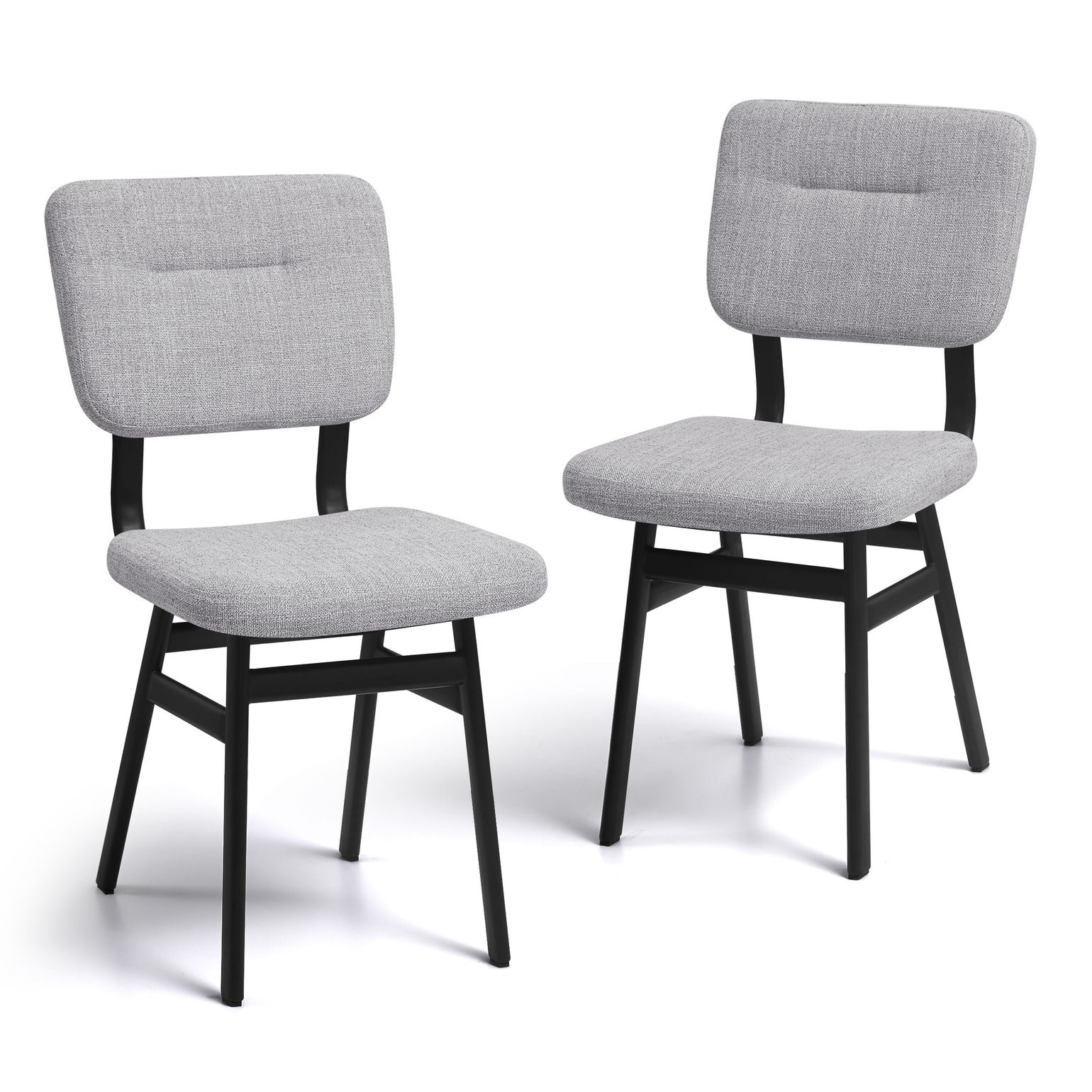 Sofid Fabric Metal Upholstered Back Side Chair (Set of 2)