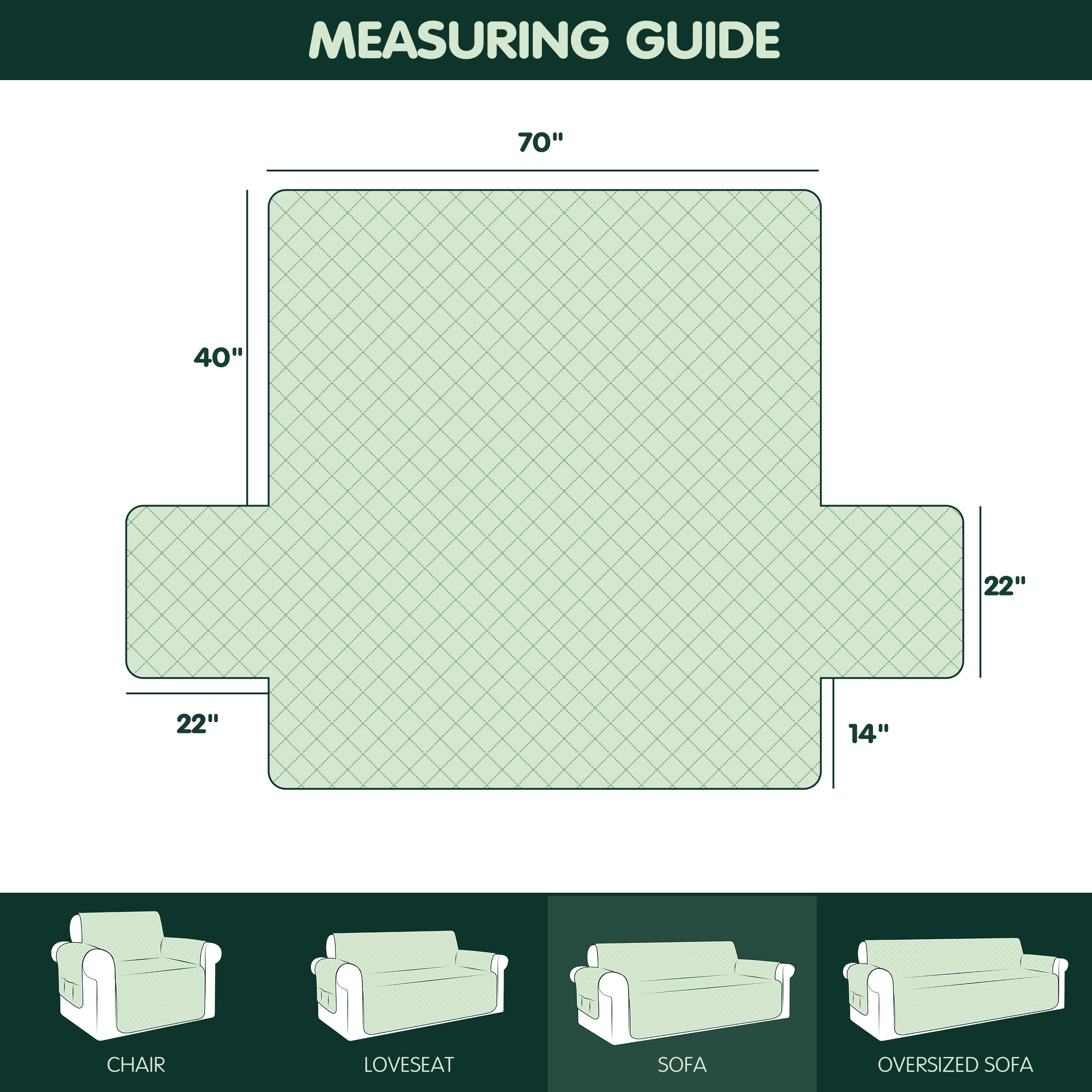 Reversible Waterproof Slipcover with Elastic Straps