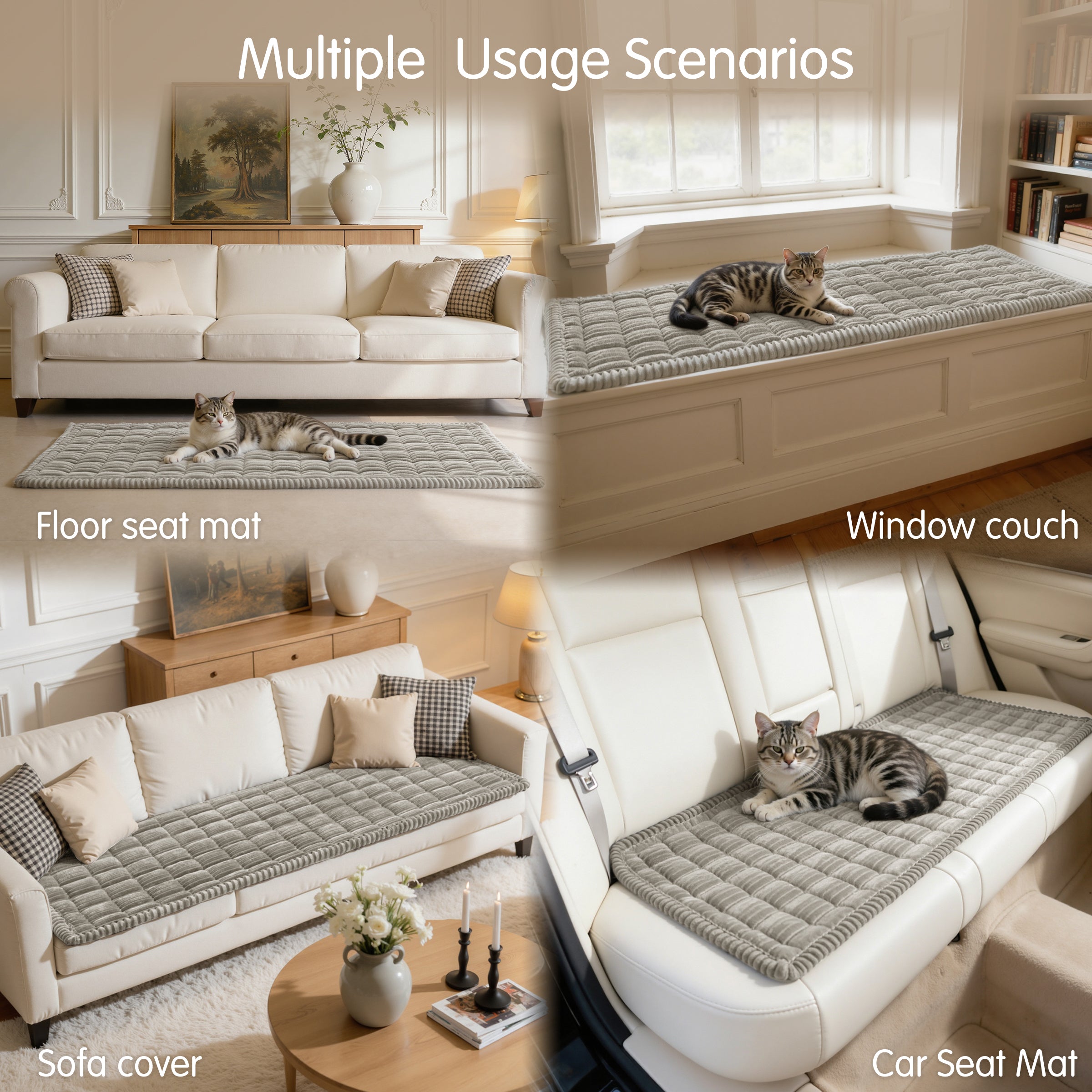 Subrtex Soft Couch Cover for Dogs, Washable Pet Friendly Couch Covers , Non Slip and Thick Sofa Slipcover, Furniture Protector Mat Blanket for Pets