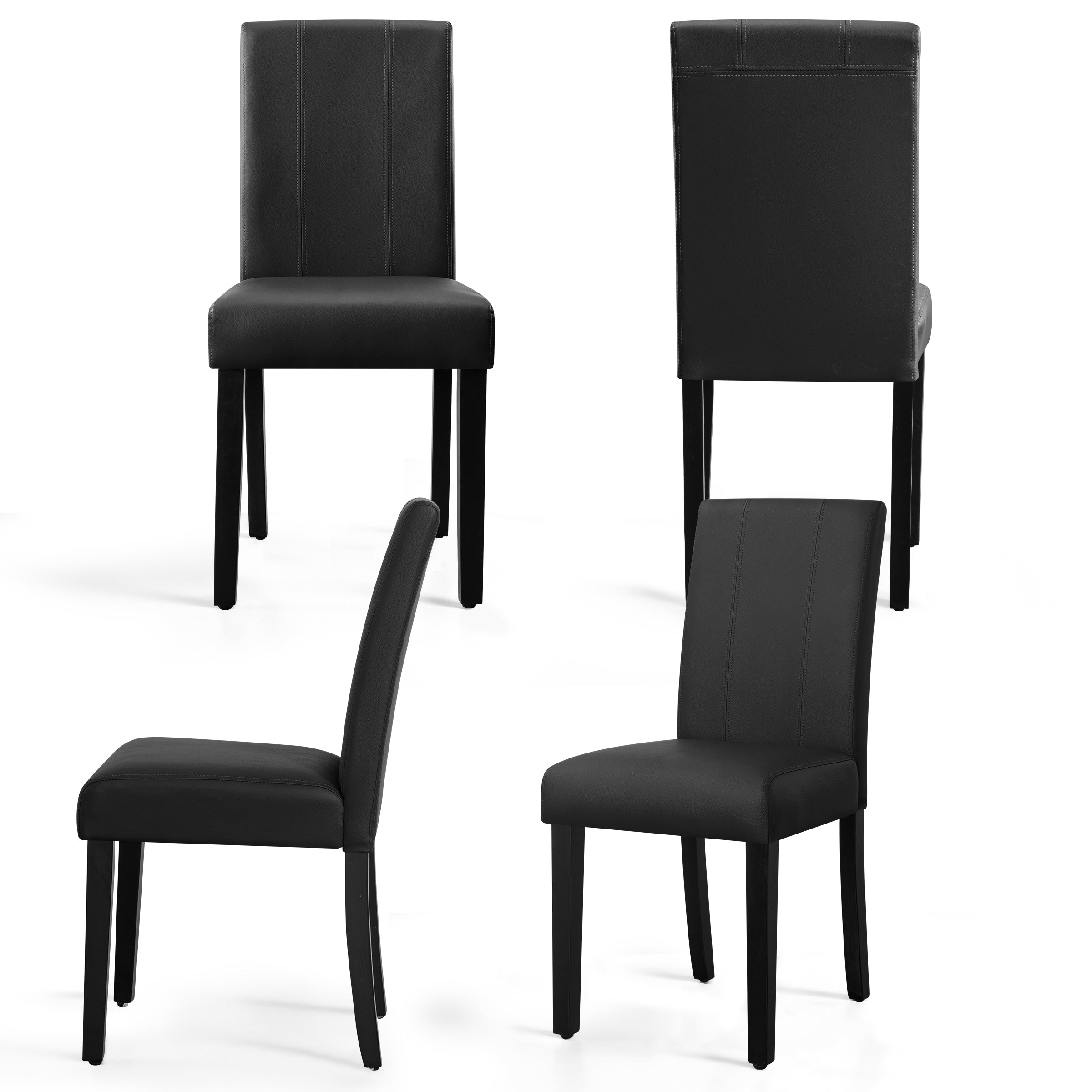 2PK Modern Upholstered PU Leather Dining Chairs