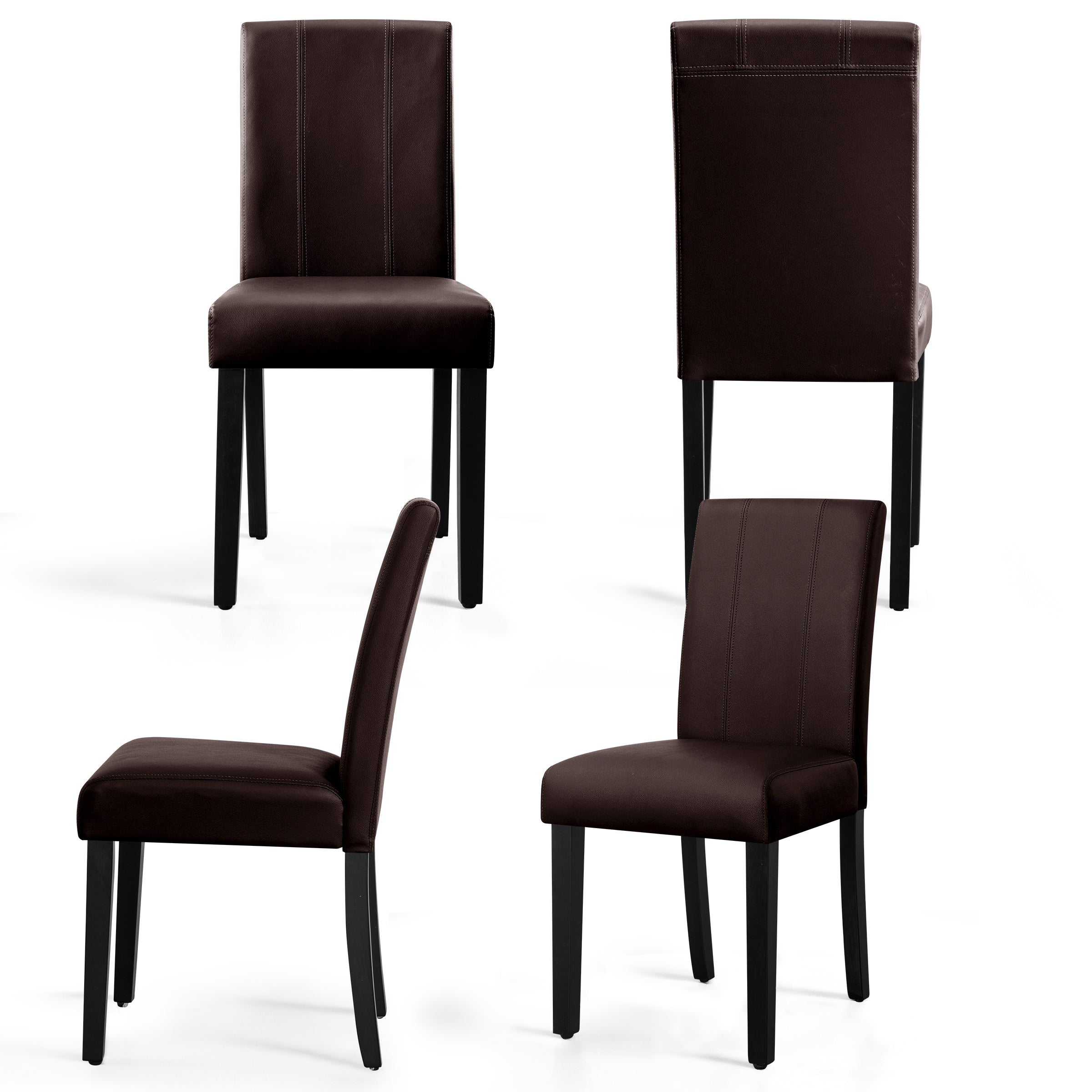 2PK Modern Upholstered PU Leather Dining Chairs