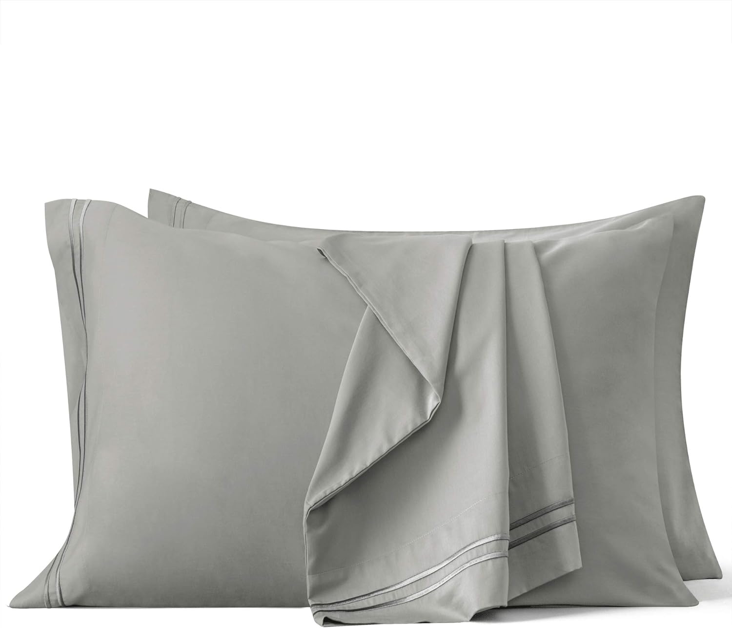 Luxury Cotton Pillowcase Set for Hair and Skin - Tencel Shams 2-Pack, Ultra-Soft Pillow Covers with Envelope Closure