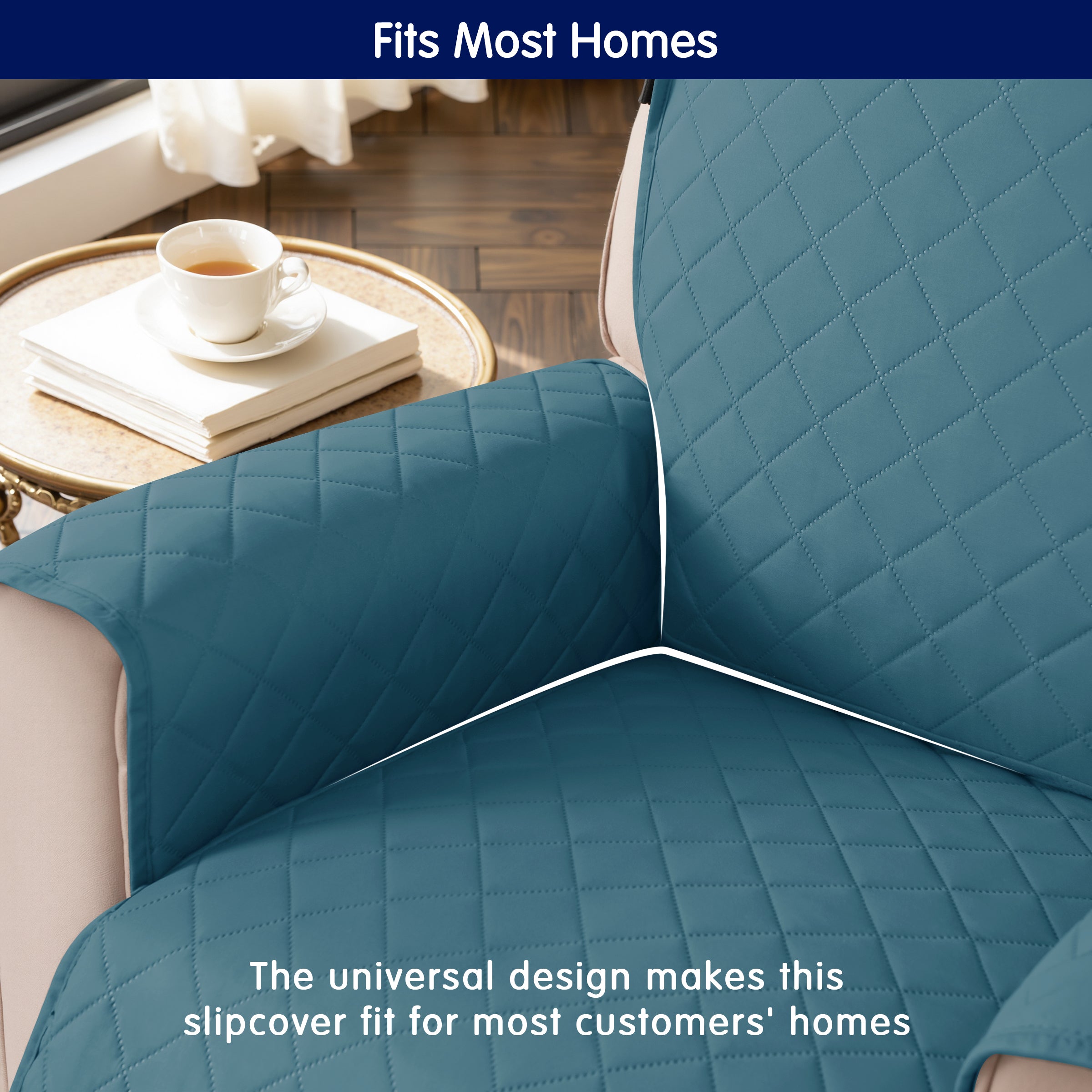 Subrtex Recliner Chair Cover Reversible Recline Sofa Slipcover with Side Pockets