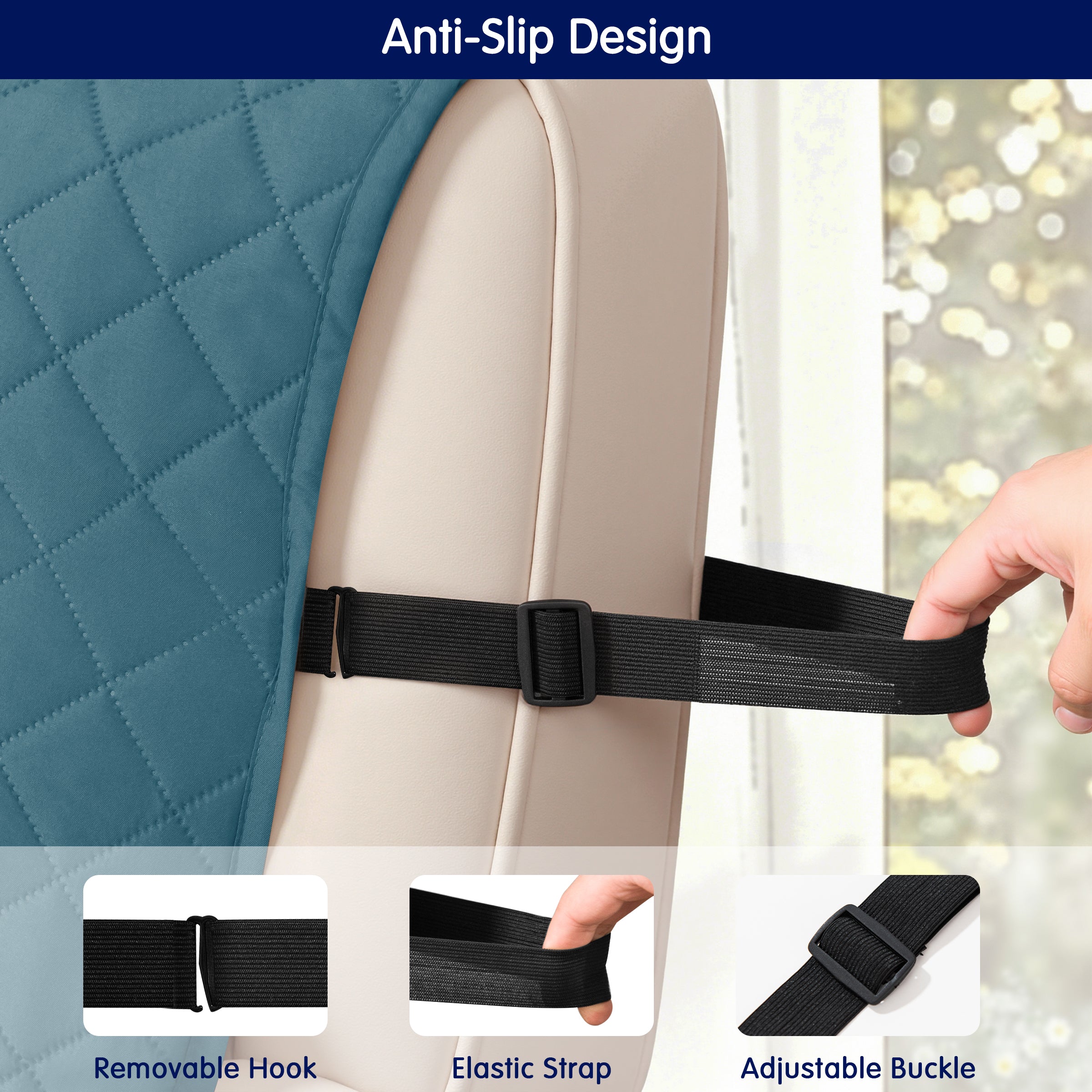 Subrtex Recliner Chair Cover Reversible Recline Sofa Slipcover with Side Pockets