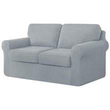 Load image into Gallery viewer, Diamond Lattice Stretch Loveseat Sofa Cover - Seaters Couch Slipcover with Two Separate Backrests and Cushions with Elastic Band, Checks Spandex Rhombus Fabric
