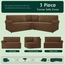 Load image into Gallery viewer, 3-Piece Corner Sofa Cover Set - Sectional Stretch Couch Slipcover, Washable Armchair Universal Elastic Couch Replacement for Living Room Furniture Sofa
