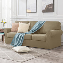 Load image into Gallery viewer, Diamond Lattice Stretch Loveseat Sofa Cover - Seaters Couch Slipcover with Two Separate Backrests and Cushions with Elastic Band, Checks Spandex Rhombus Fabric
