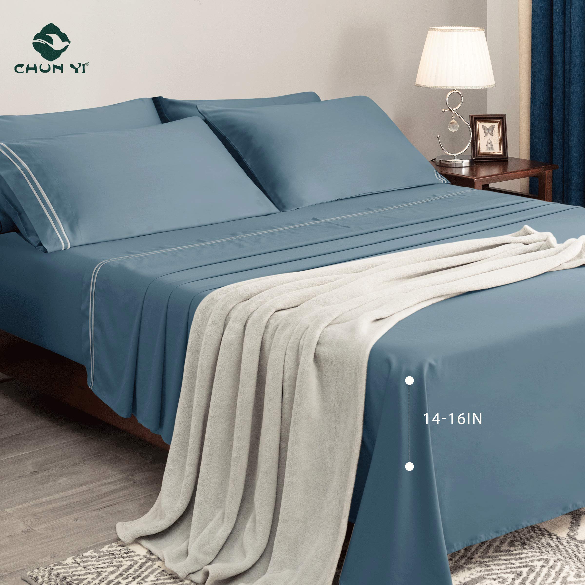Luxury Cotton Bed Sheet Set - 4-Piece Full Bedding Sets with Tencel Fitted, Flat Sheet & Pillowcases - Deep Pocket for Easy Mattress Coverage