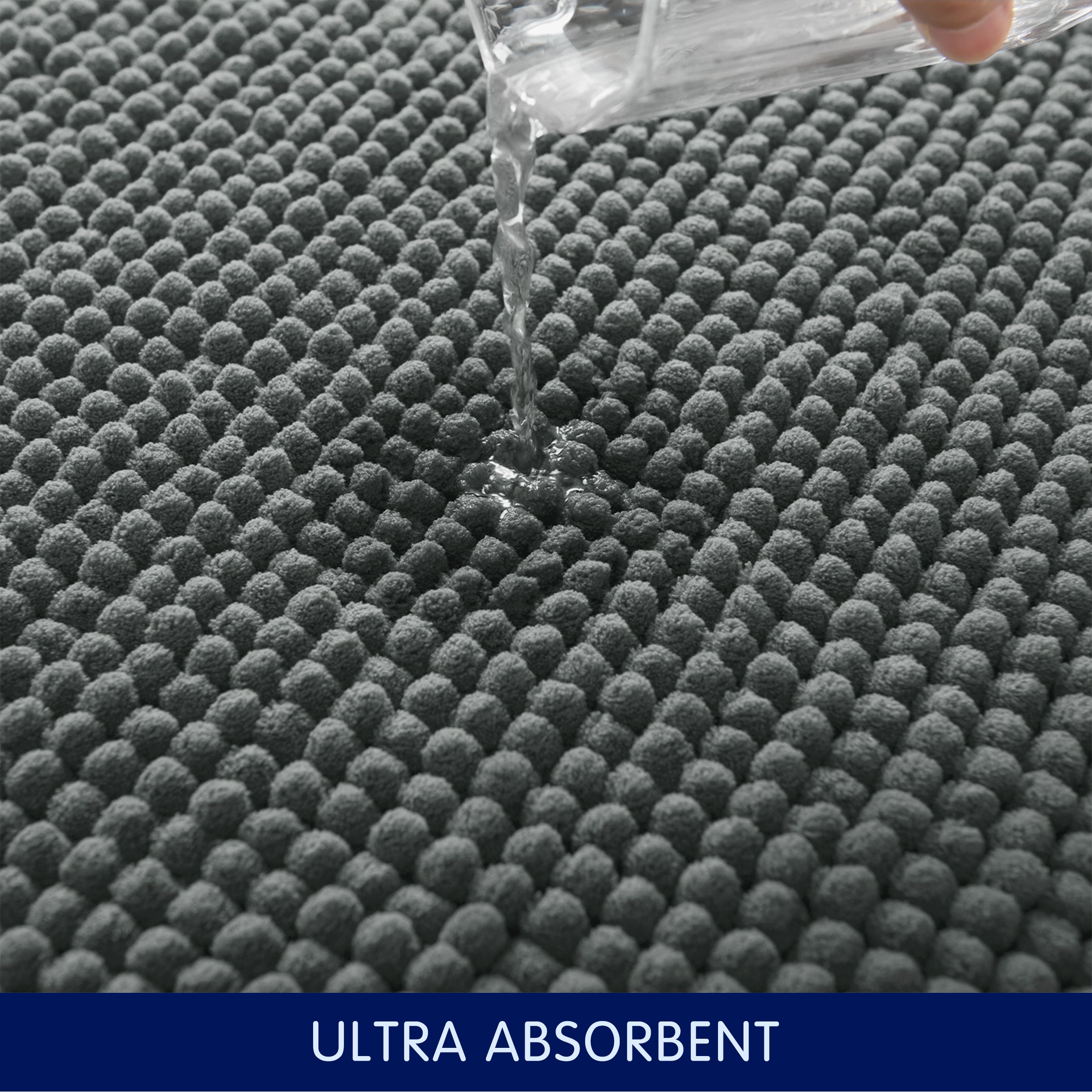 Subrtex Luxury Chenille Bathroom Rug Extra Soft and Absorbent Shaggy Rugs