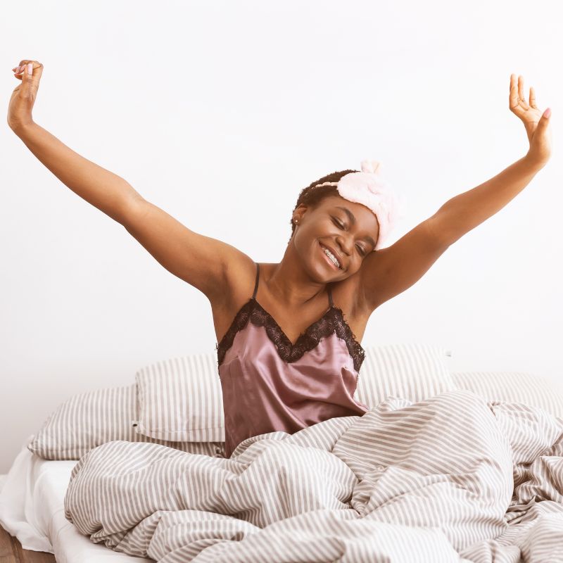 woman woke up refreshed after using mattress topper