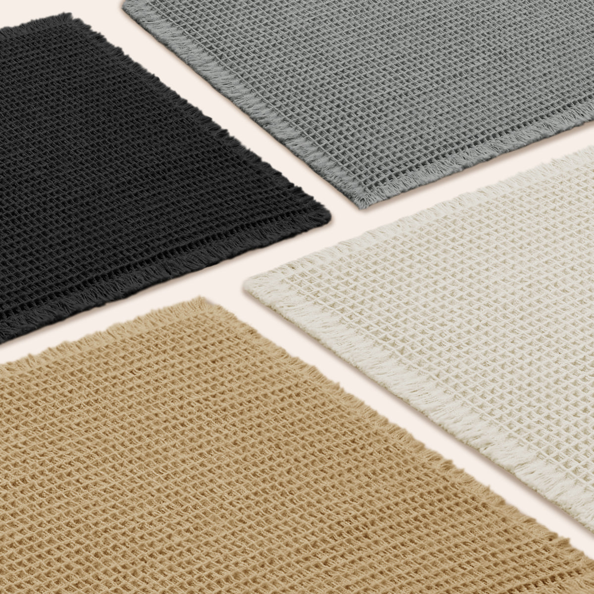 VANTIEA Waffle Style  Bathroom Rugs Super Absorbent Mats Non Slip Rubber Back Bath Rug